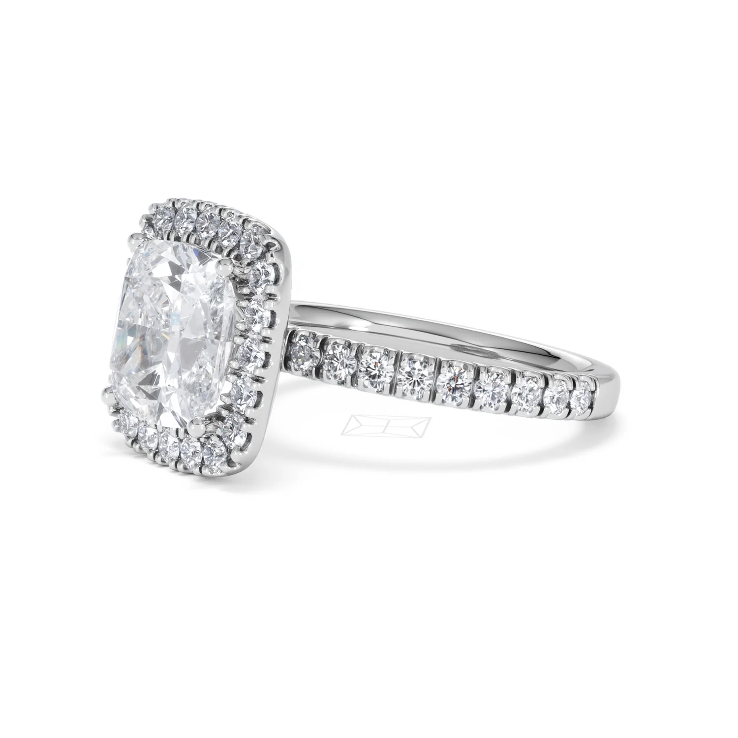 Beatrice 3.55ct Lab Diamond Cushion Cut Engagement Ring in Platinum G/VS1 - Image 77