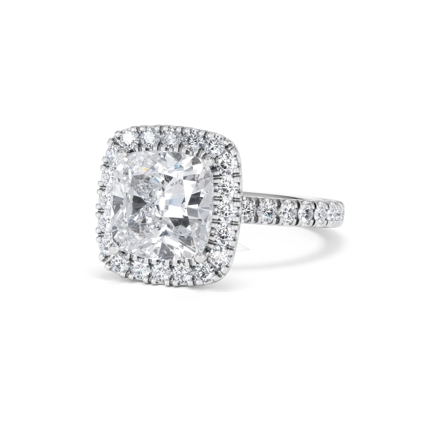 Beatrice 3.55ct Lab Diamond Cushion Cut Engagement Ring in Platinum G/VS1 - Image 84