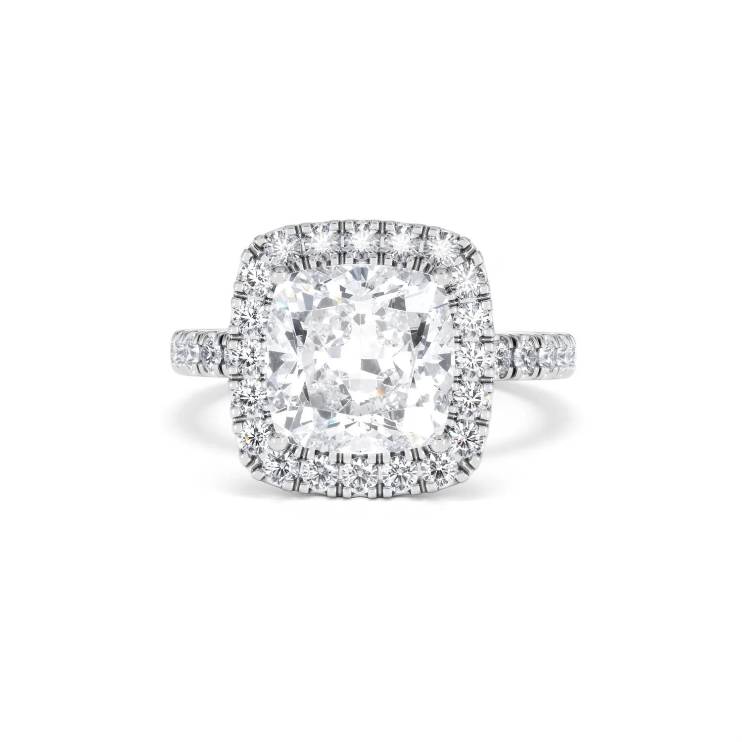 Beatrice 3.55ct Lab Diamond Cushion Cut Engagement Ring in Platinum G/VS1 - Image 88