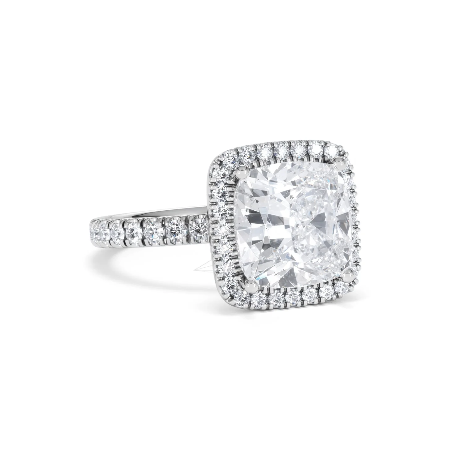Beatrice 5.75ct Lab Diamond Cushion Cut Engagement Ring in 18K White Gold G/VS1 - Image 15