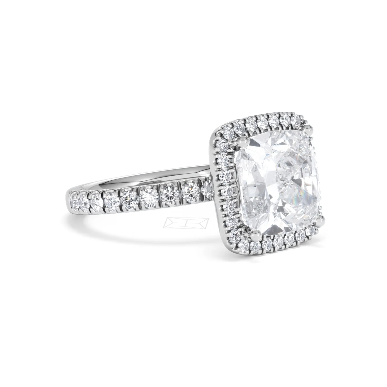 Beatrice 5.75ct Lab Diamond Cushion Cut Engagement Ring in 18K White Gold G/VS1 - Image 19
