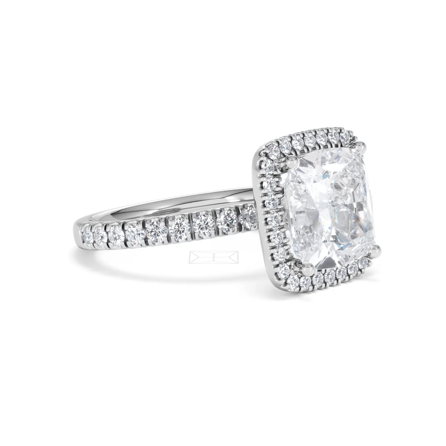 Beatrice 5.75ct Lab Diamond Cushion Cut Engagement Ring in 18K White Gold G/VS1 - Image 20