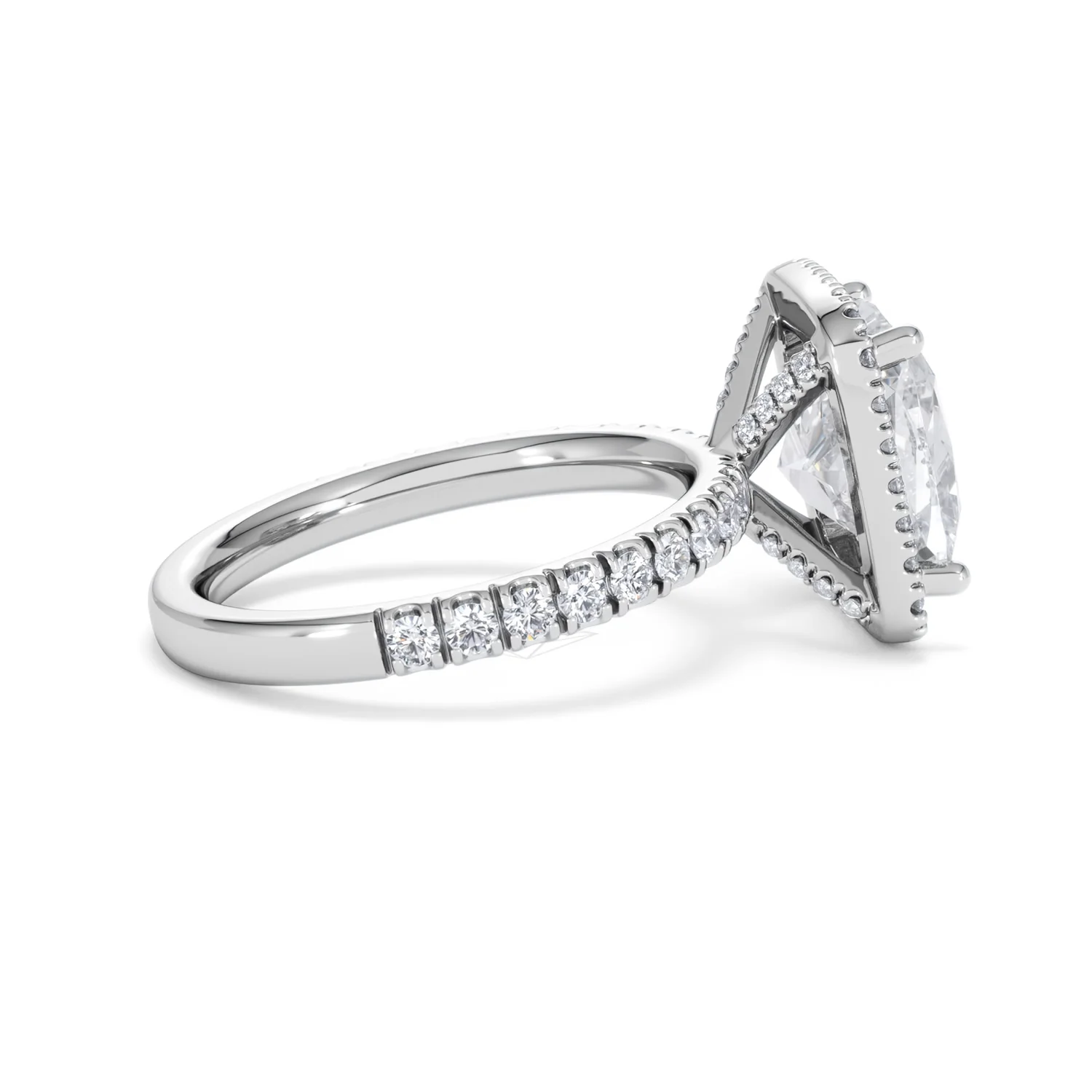 Beatrice 5.75ct Lab Diamond Cushion Cut Engagement Ring in 18K White Gold G/VS1 - Image 32