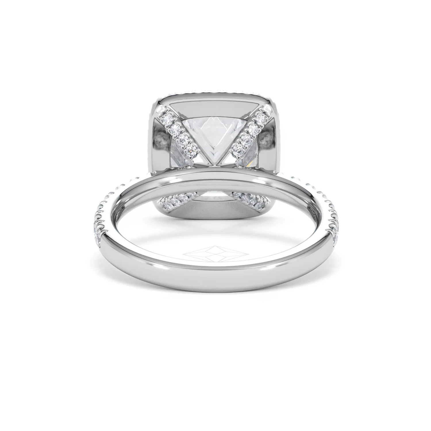 Beatrice 5.75ct Lab Diamond Cushion Cut Engagement Ring in 18K White Gold G/VS1 - Image 50
