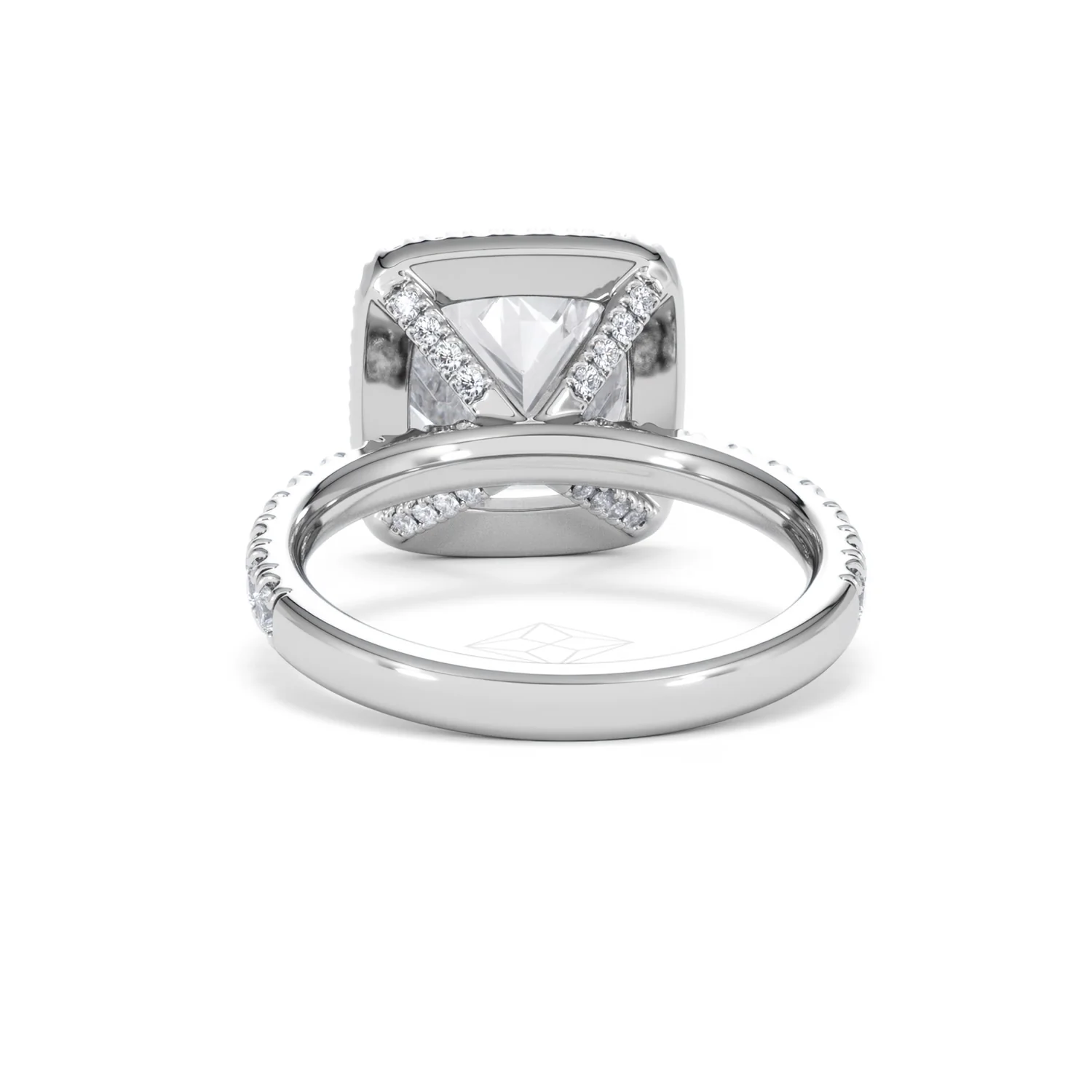Beatrice 5.75ct Lab Diamond Cushion Cut Engagement Ring in 18K White Gold G/VS1 - Image 51