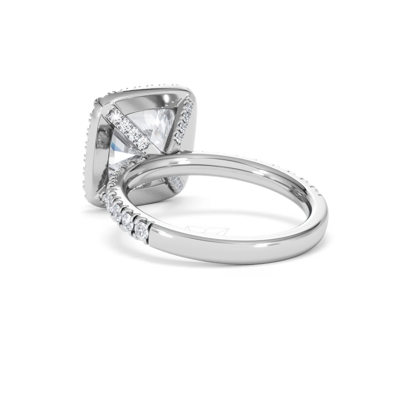 Beatrice 5.75ct Lab Diamond Cushion Cut Engagement Ring in 18K White Gold G/VS1 - Image 57
