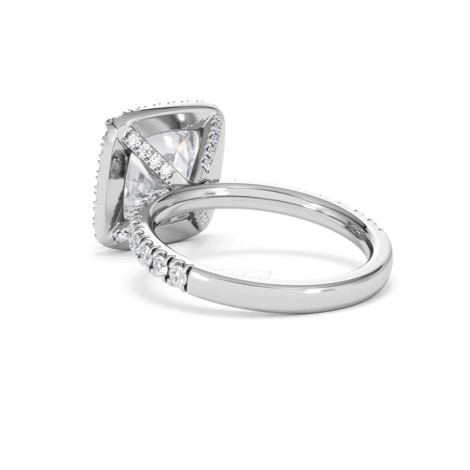 Beatrice 5.75ct Lab Diamond Cushion Cut Engagement Ring in 18K White Gold G/VS1 - Image 58