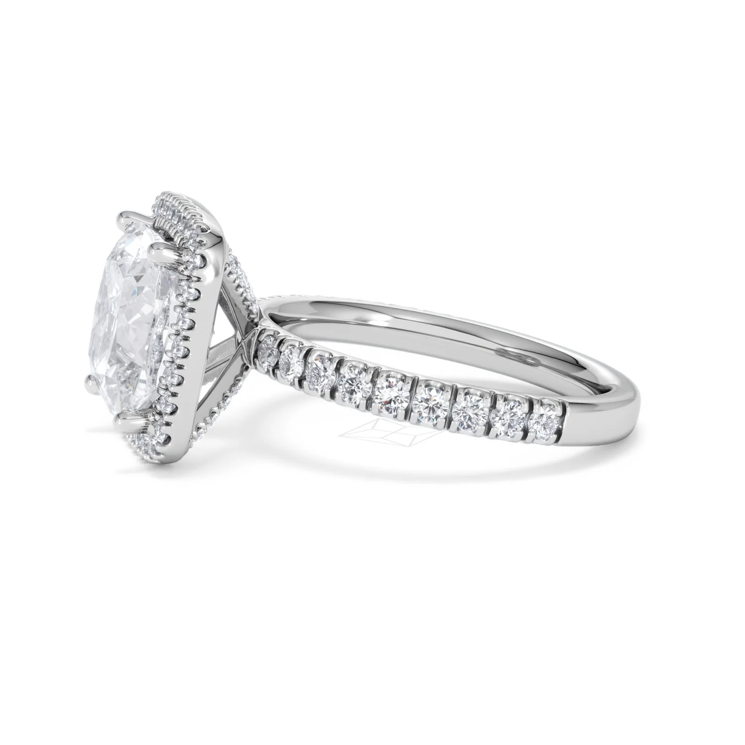Beatrice 5.75ct Lab Diamond Cushion Cut Engagement Ring in 18K White Gold G/VS1 - Image 73