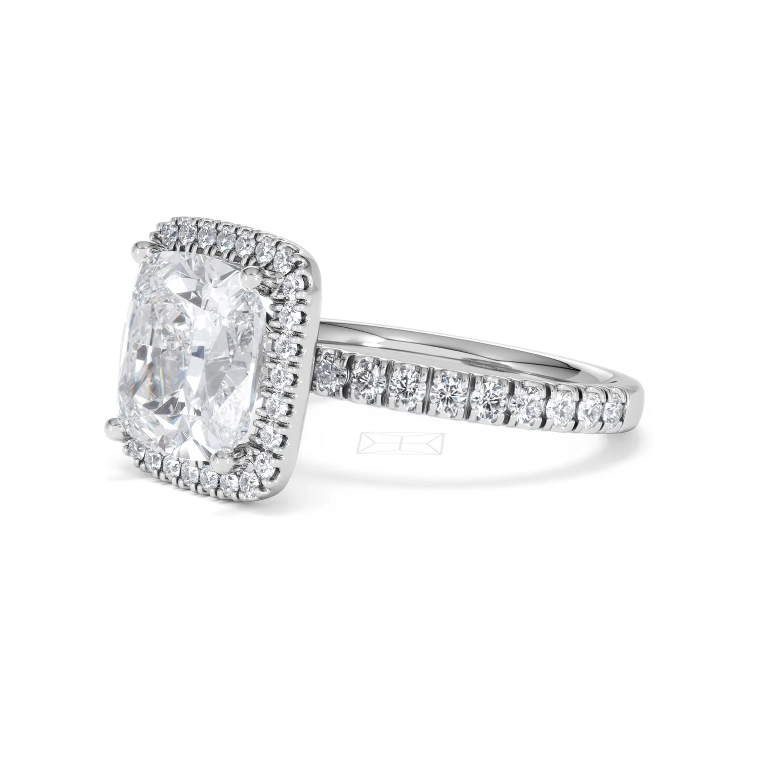 Beatrice 5.75ct Lab Diamond Cushion Cut Engagement Ring in 18K White Gold G/VS1 - Image 79
