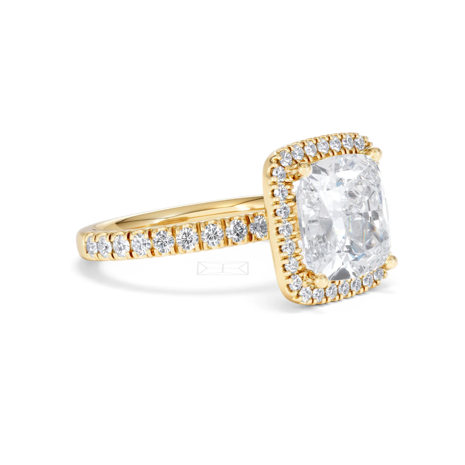 Beatrice 5.75ct Lab Diamond Cushion Cut Engagement Ring in 18K Yellow Gold G/VS1 - Image 19