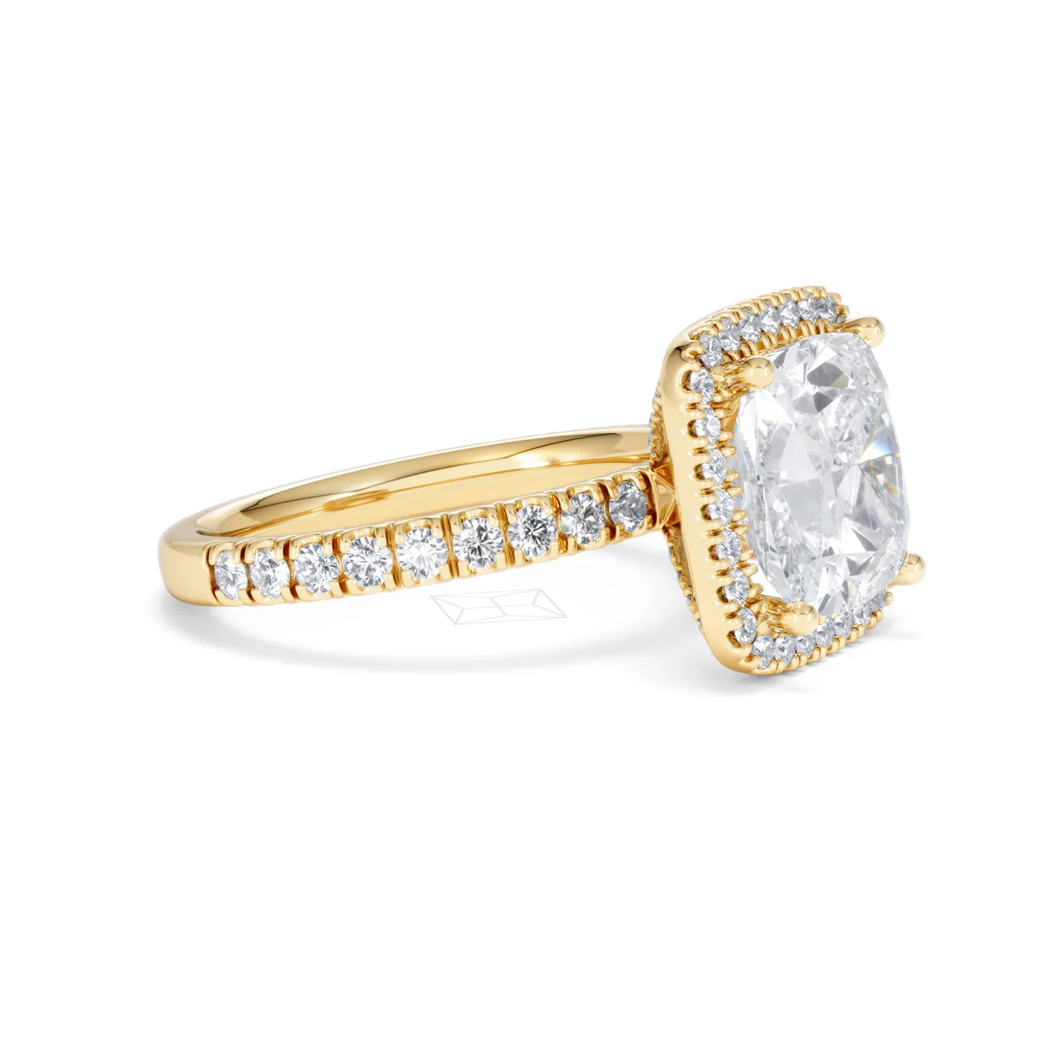 Beatrice 5.75ct Lab Diamond Cushion Cut Engagement Ring in 18K Yellow Gold G/VS1 - Image 22