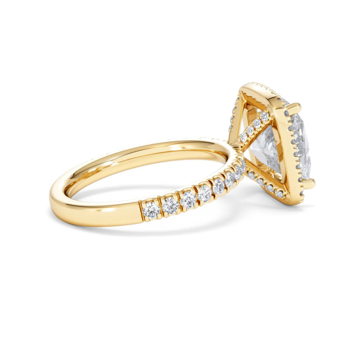 Beatrice 5.75ct Lab Diamond Cushion Cut Engagement Ring in 18K Yellow Gold G/VS1 - Image 33