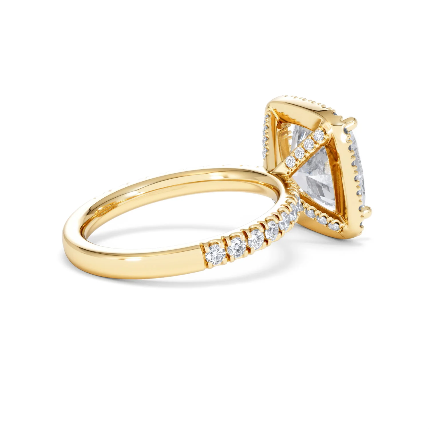 Beatrice 5.75ct Lab Diamond Cushion Cut Engagement Ring in 18K Yellow Gold G/VS1 - Image 36