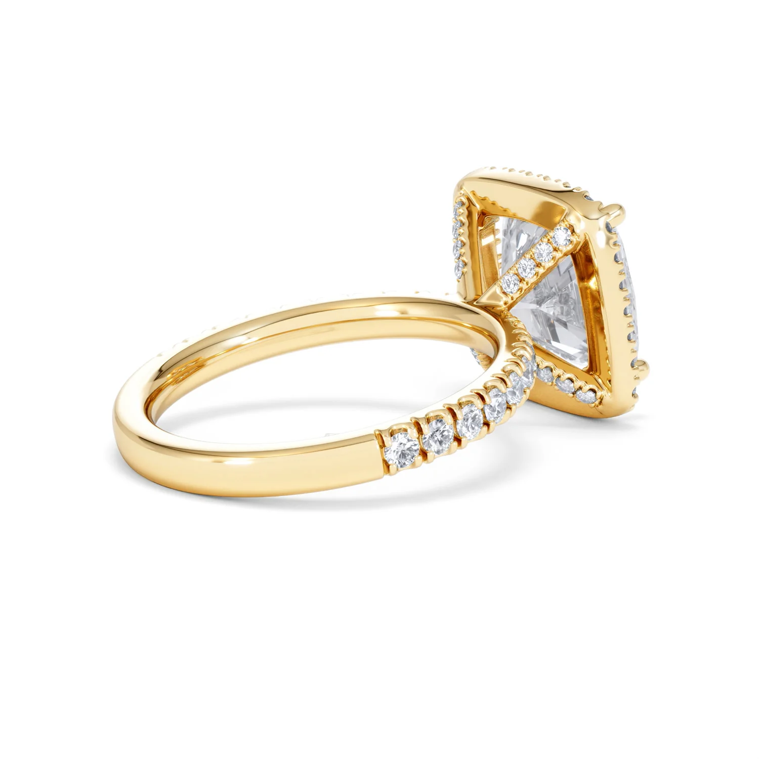 Beatrice 5.75ct Lab Diamond Cushion Cut Engagement Ring in 18K Yellow Gold G/VS1 - Image 37