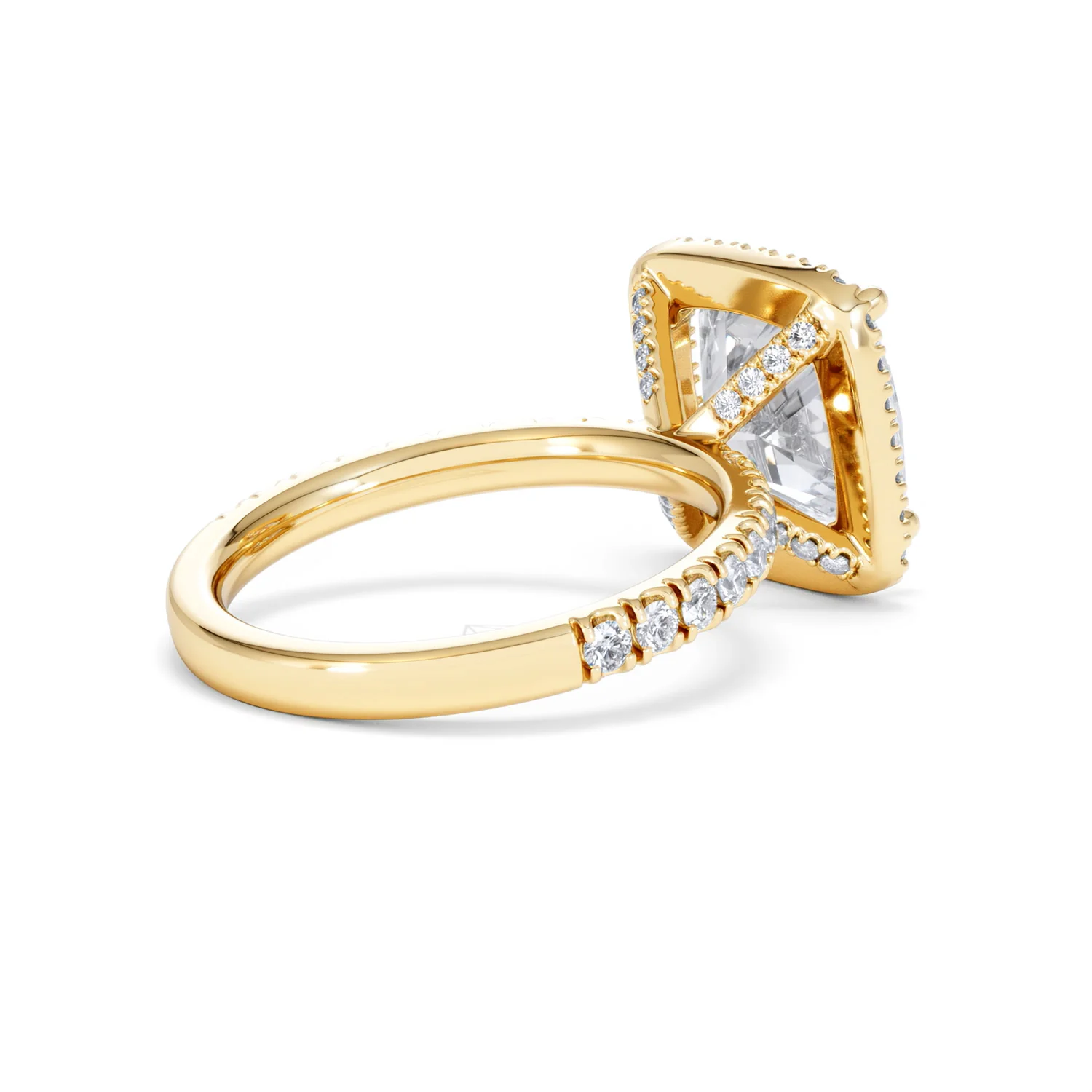 Beatrice 5.75ct Lab Diamond Cushion Cut Engagement Ring in 18K Yellow Gold G/VS1 - Image 38