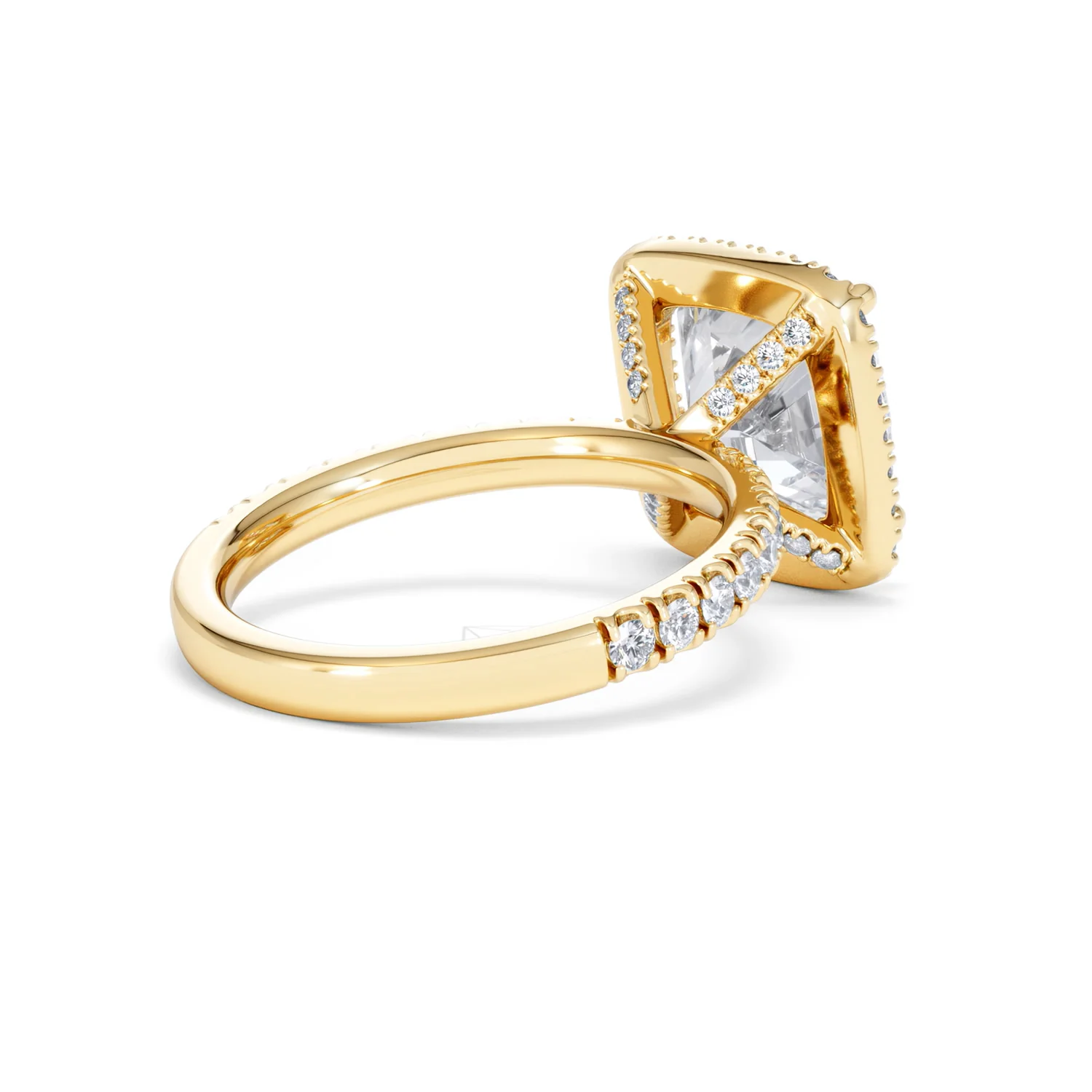 Beatrice 5.75ct Lab Diamond Cushion Cut Engagement Ring in 18K Yellow Gold G/VS1 - Image 39