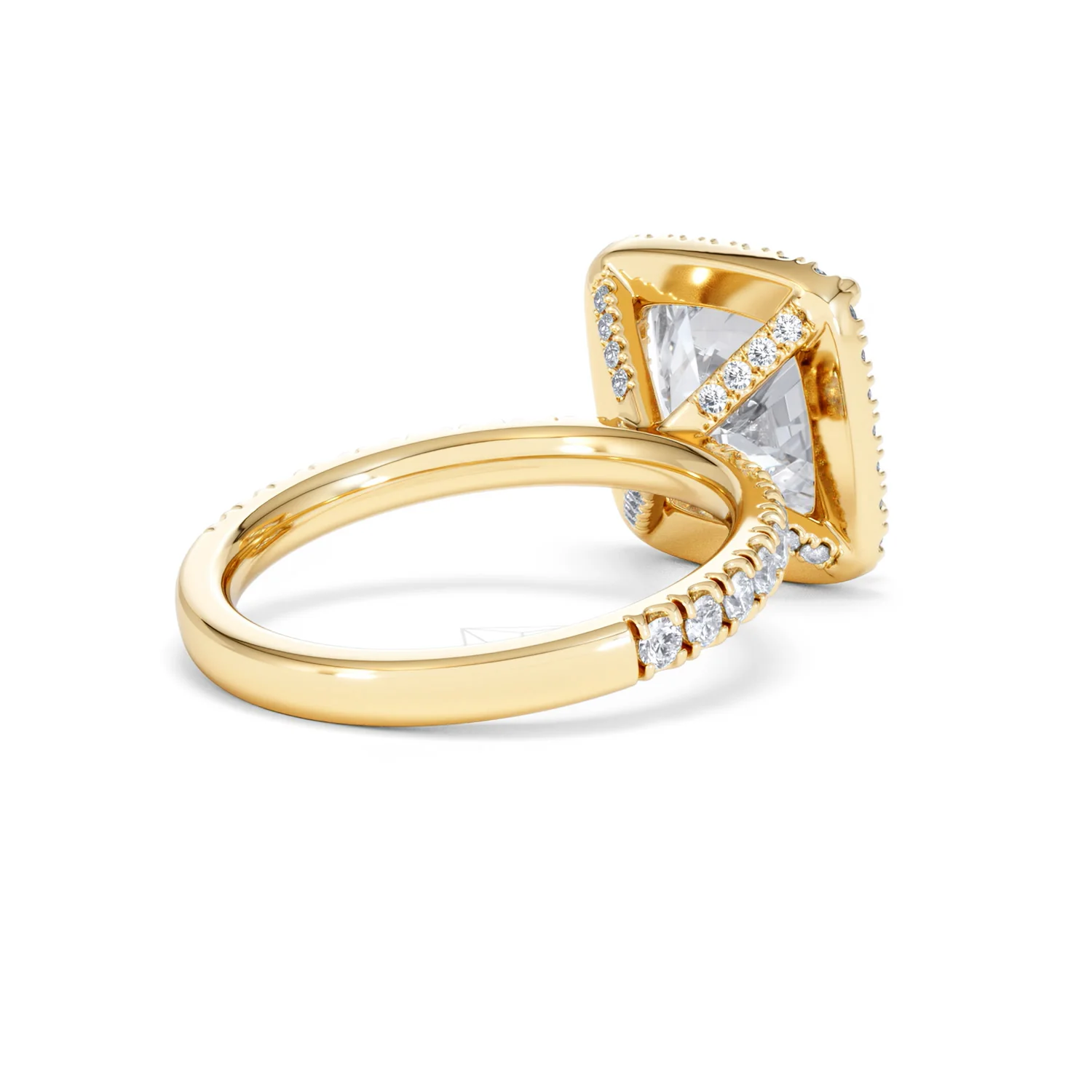 Beatrice 5.75ct Lab Diamond Cushion Cut Engagement Ring in 18K Yellow Gold G/VS1 - Image 40