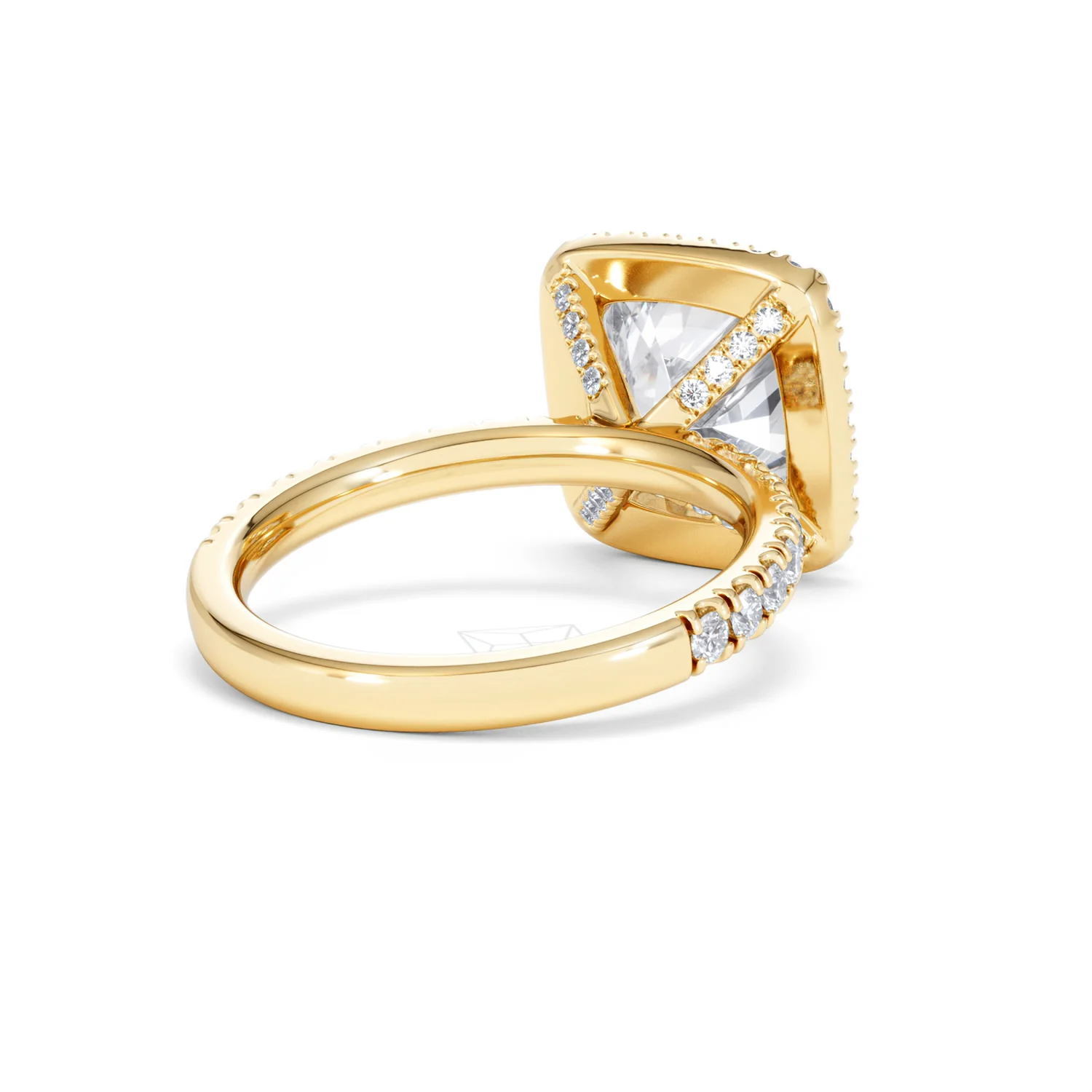 Beatrice 5.75ct Lab Diamond Cushion Cut Engagement Ring in 18K Yellow Gold G/VS1 - Image 42