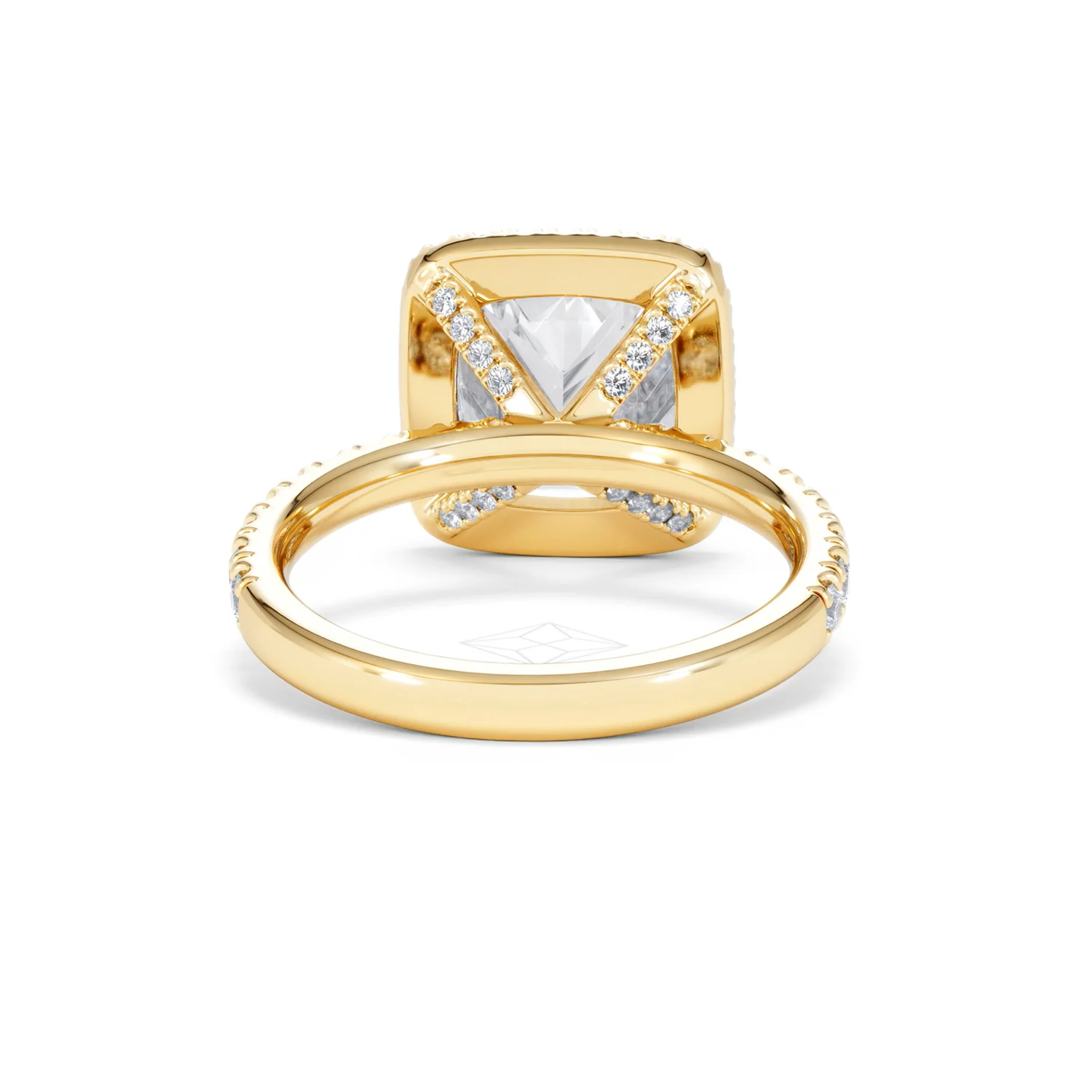Beatrice 5.75ct Lab Diamond Cushion Cut Engagement Ring in 18K Yellow Gold G/VS1 - Image 48