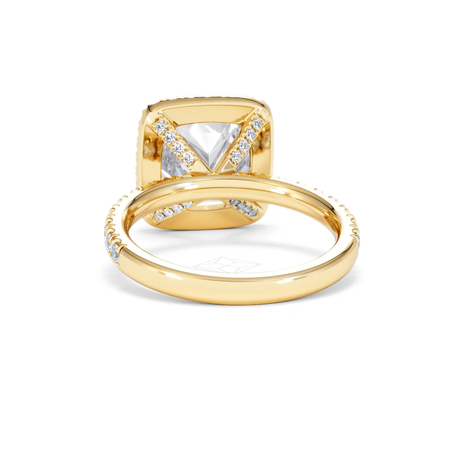 Beatrice 5.75ct Lab Diamond Cushion Cut Engagement Ring in 18K Yellow Gold G/VS1 - Image 51