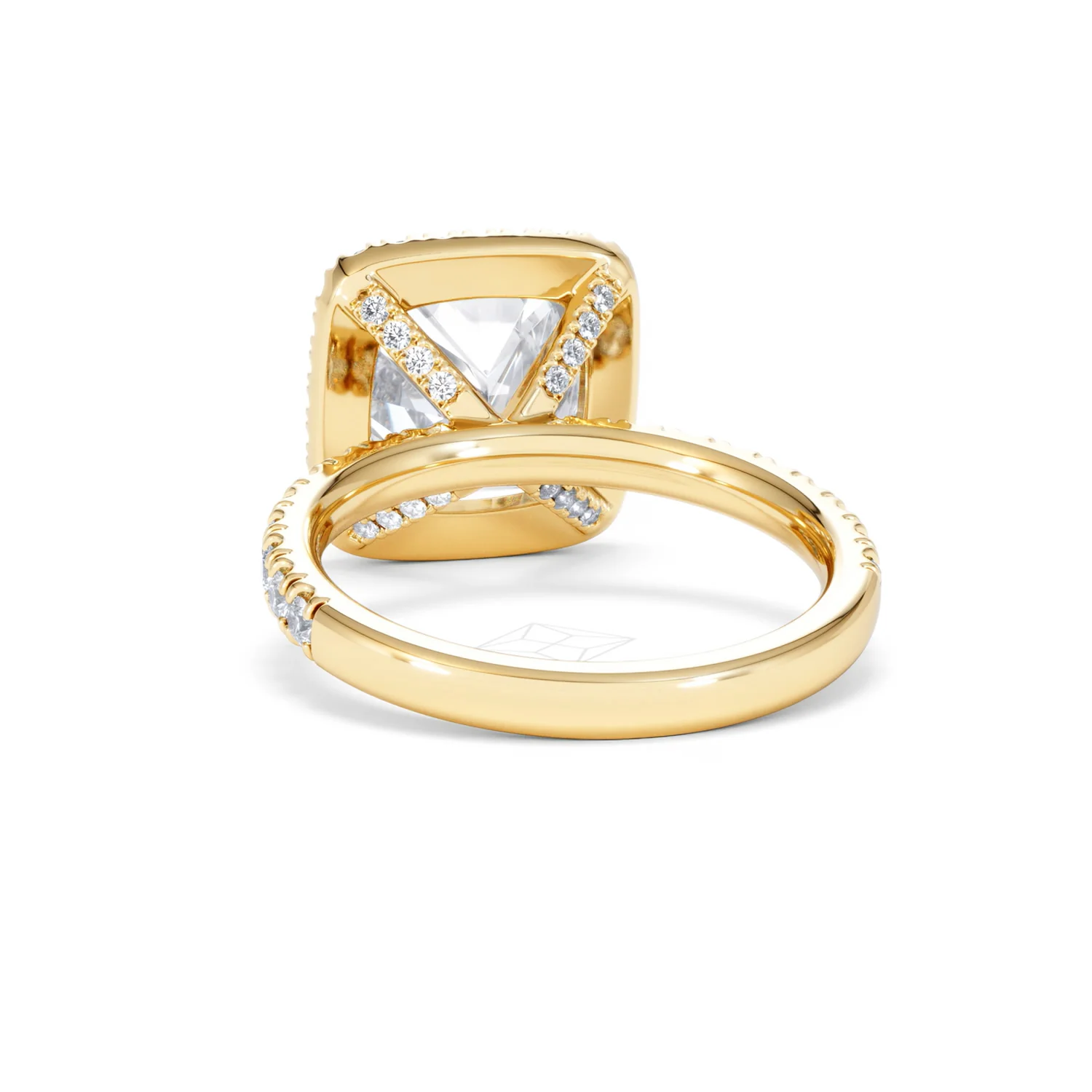 Beatrice 5.75ct Lab Diamond Cushion Cut Engagement Ring in 18K Yellow Gold G/VS1 - Image 52