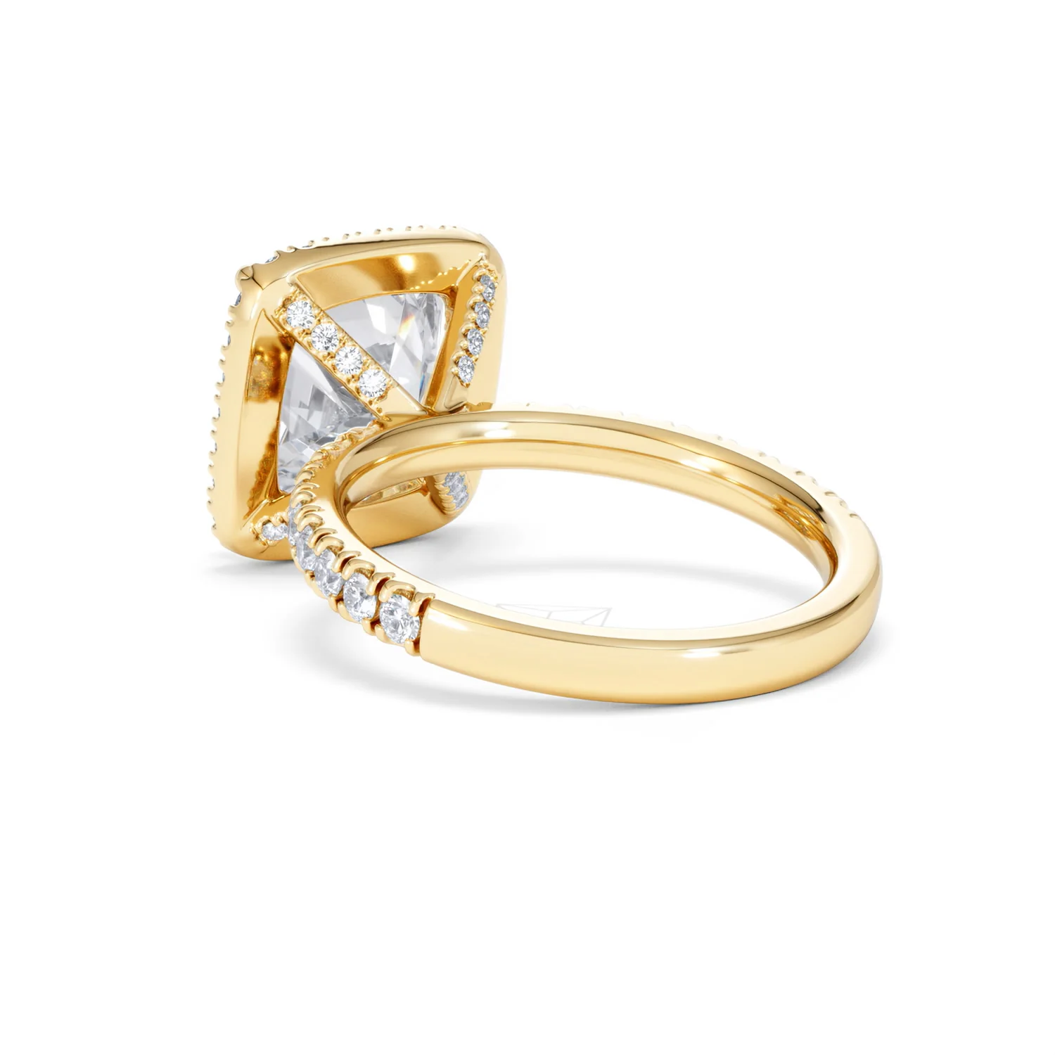 Beatrice 5.75ct Lab Diamond Cushion Cut Engagement Ring in 18K Yellow Gold G/VS1 - Image 57