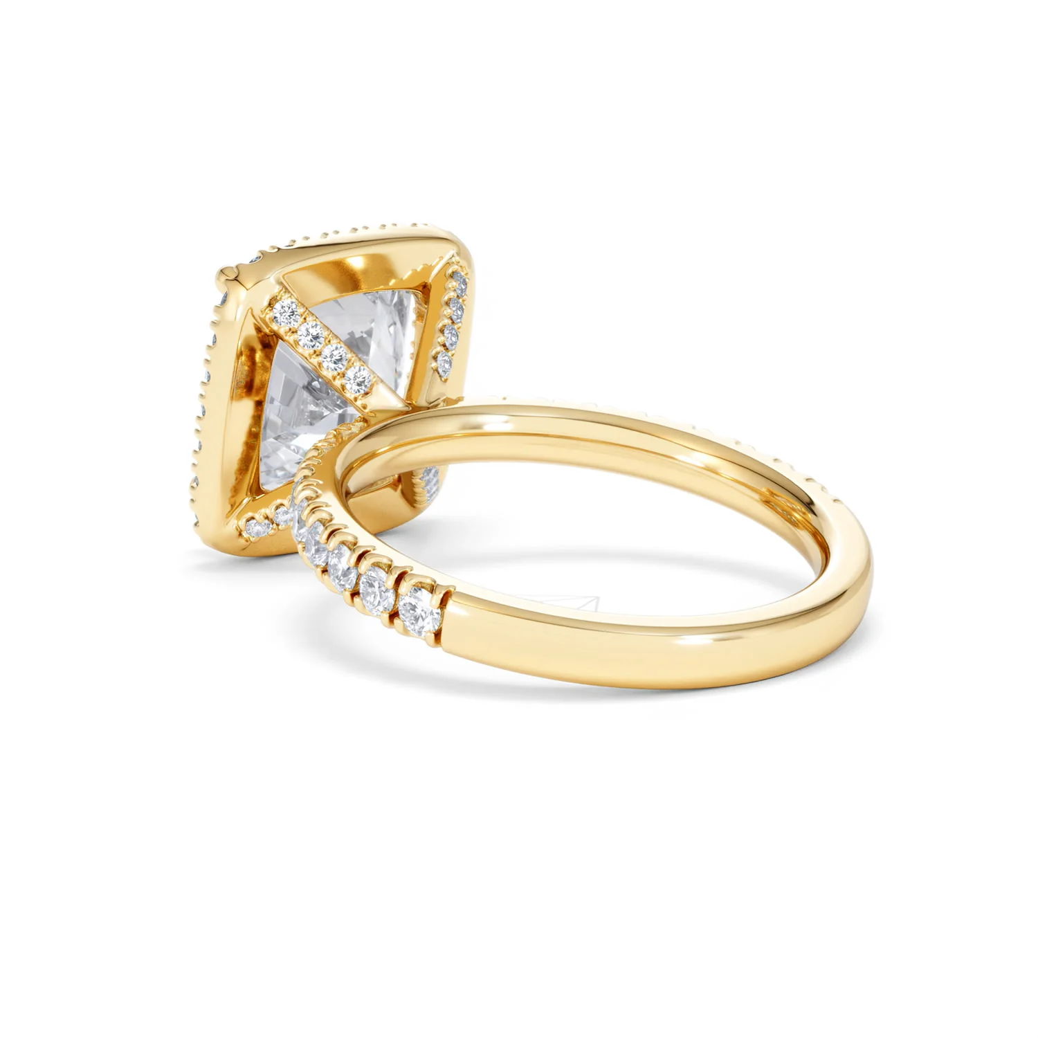 Beatrice 5.75ct Lab Diamond Cushion Cut Engagement Ring in 18K Yellow Gold G/VS1 - Image 58