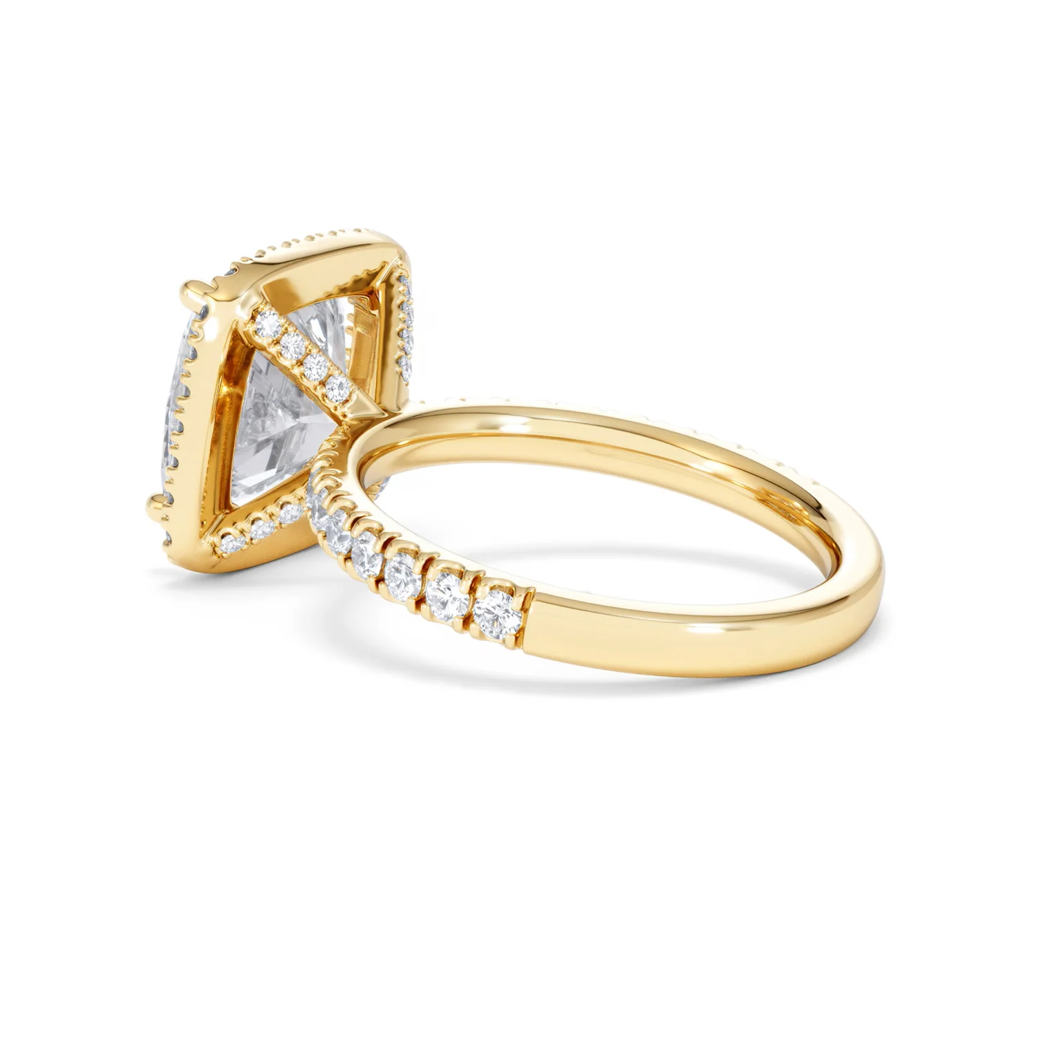 Beatrice 5.75ct Lab Diamond Cushion Cut Engagement Ring in 18K Yellow Gold G/VS1 - Image 61