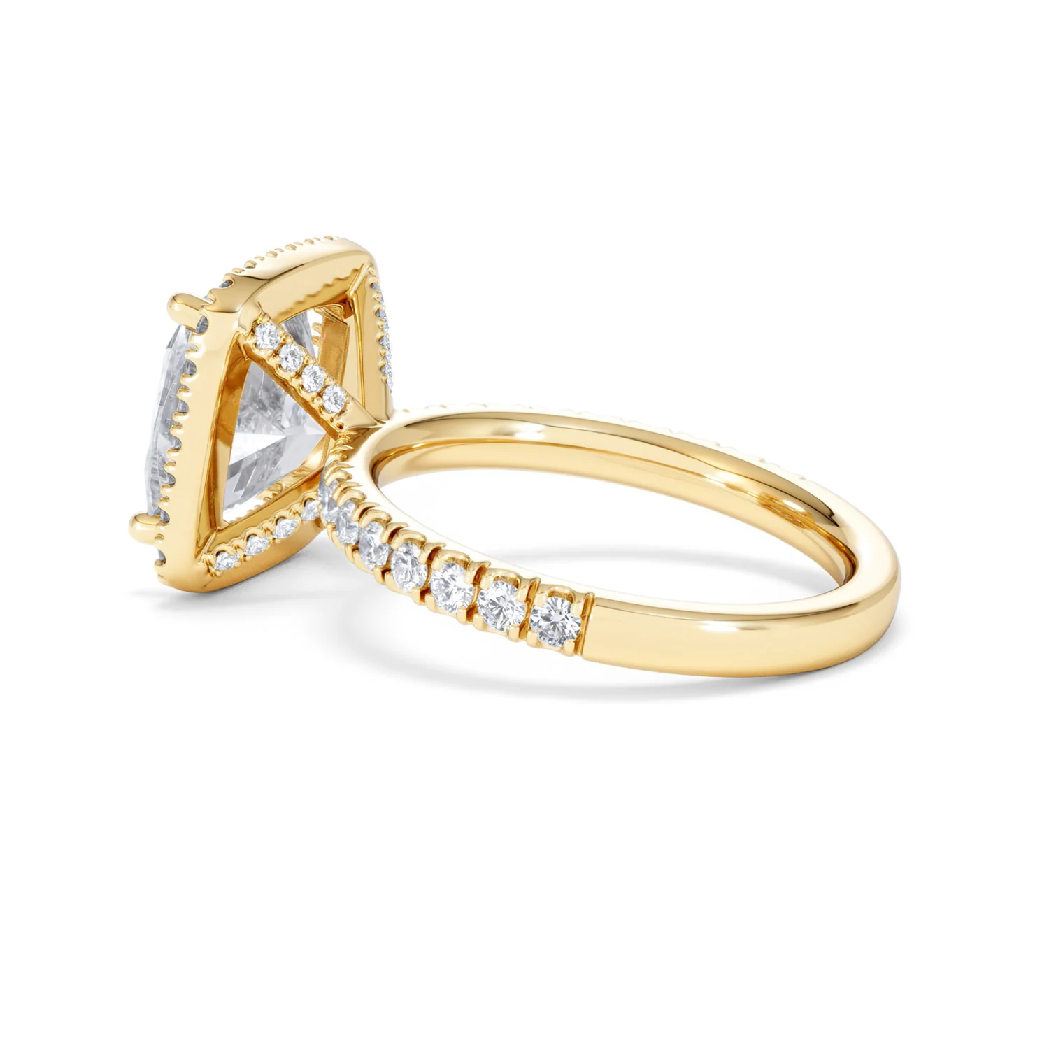 Beatrice 5.75ct Lab Diamond Cushion Cut Engagement Ring in 18K Yellow Gold G/VS1 - Image 63