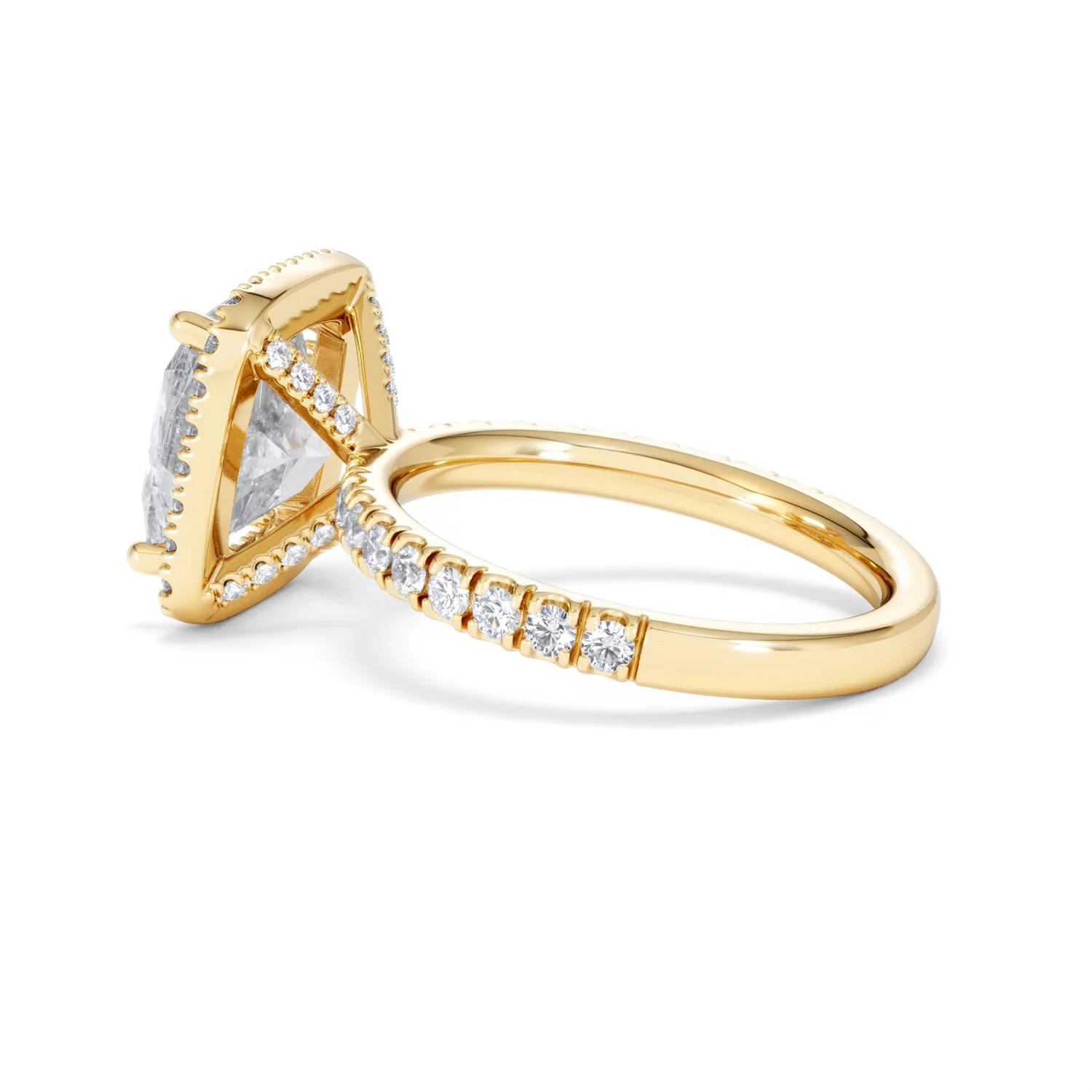 Beatrice 5.75ct Lab Diamond Cushion Cut Engagement Ring in 18K Yellow Gold G/VS1 - Image 64
