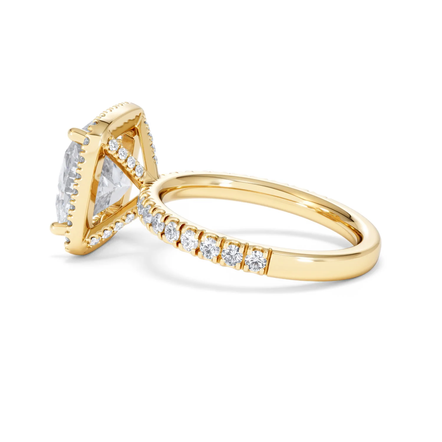 Beatrice 5.75ct Lab Diamond Cushion Cut Engagement Ring in 18K Yellow Gold G/VS1 - Image 65