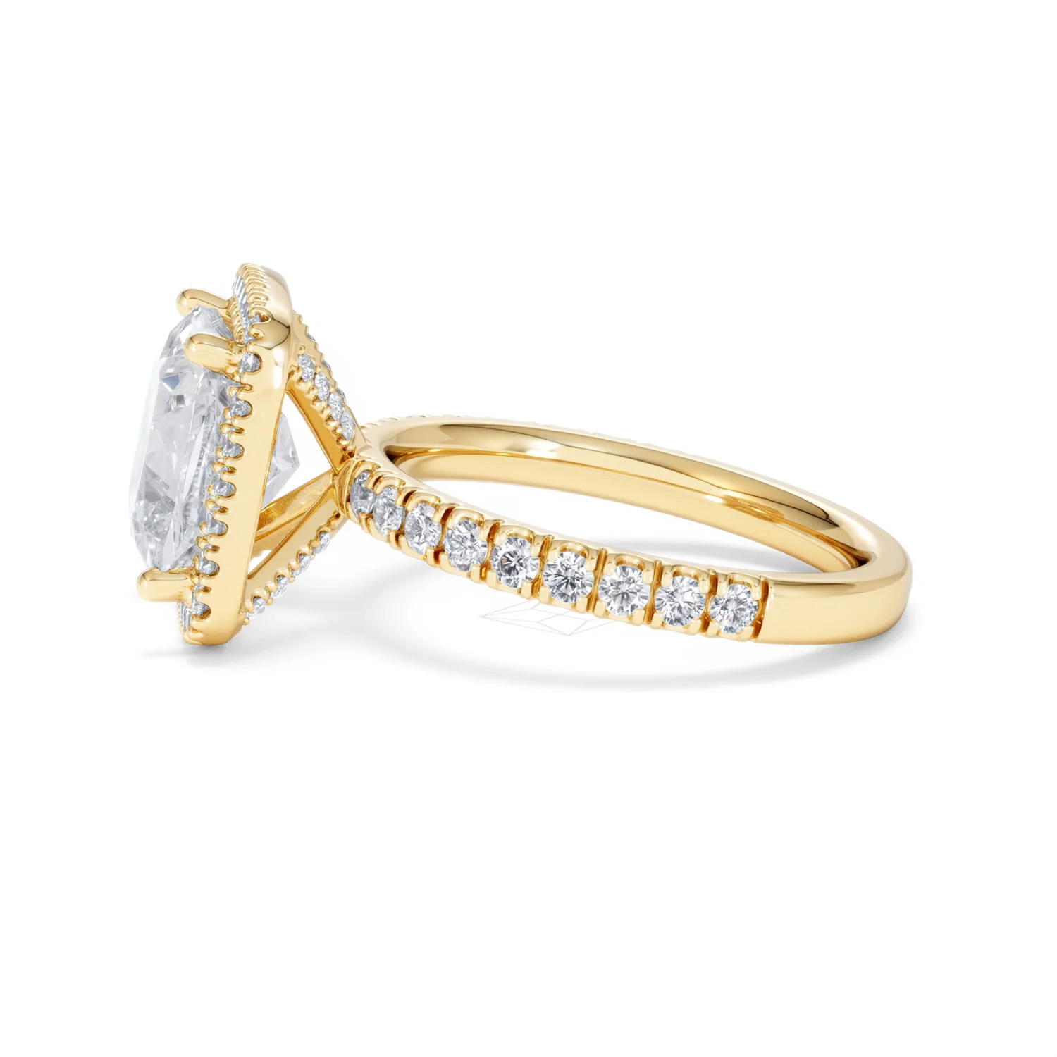 Beatrice 5.75ct Lab Diamond Cushion Cut Engagement Ring in 18K Yellow Gold G/VS1 - Image 70