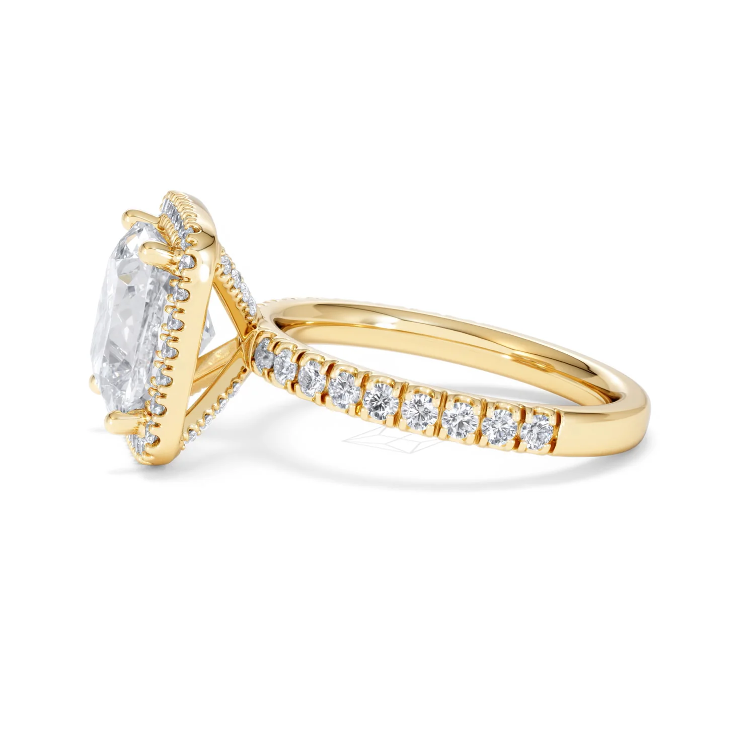 Beatrice 5.75ct Lab Diamond Cushion Cut Engagement Ring in 18K Yellow Gold G/VS1 - Image 71