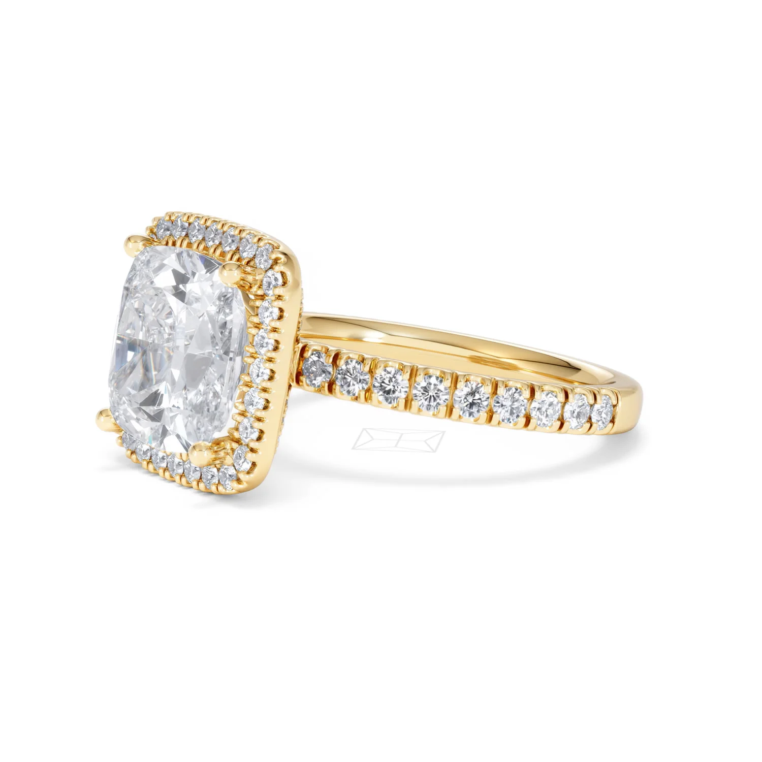 Beatrice 5.75ct Lab Diamond Cushion Cut Engagement Ring in 18K Yellow Gold G/VS1 - Image 77