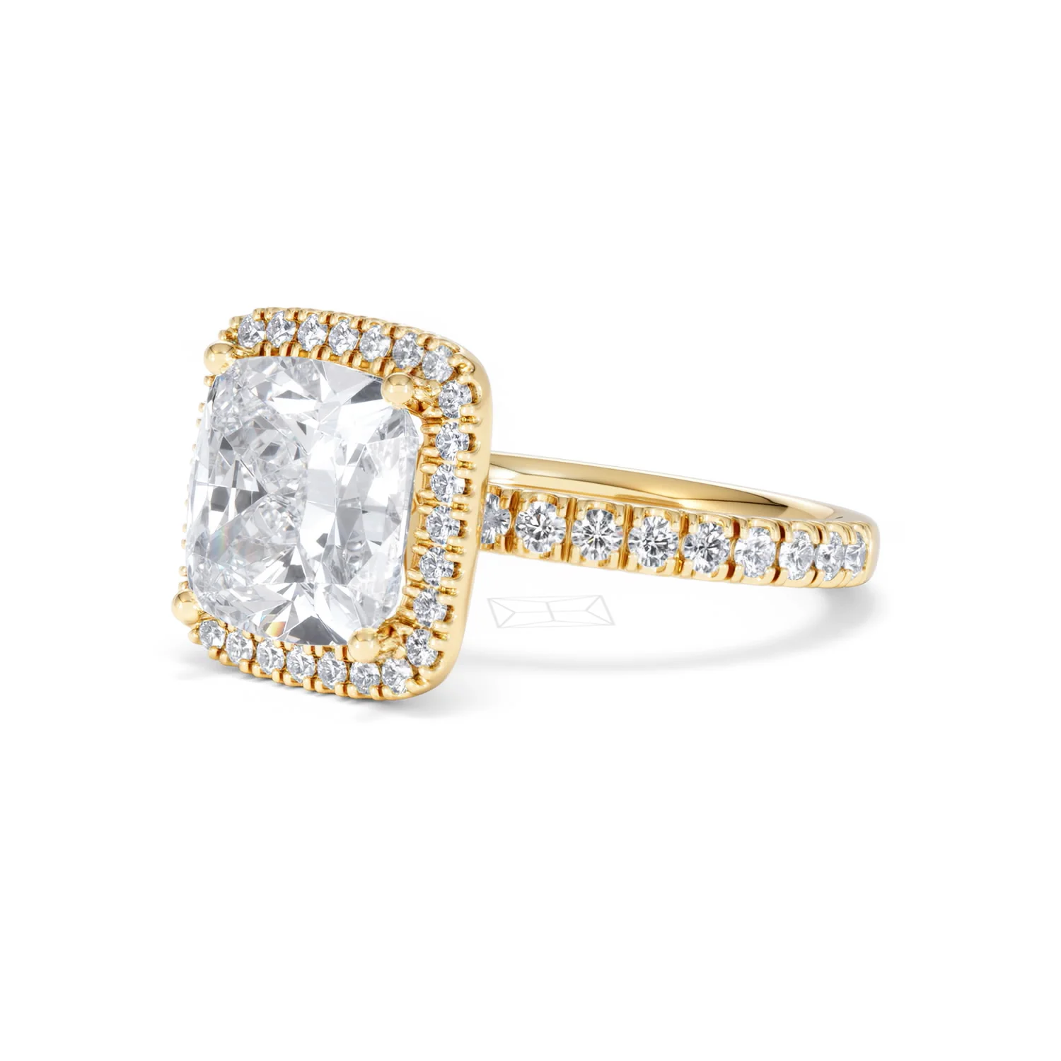 Beatrice 5.75ct Lab Diamond Cushion Cut Engagement Ring in 18K Yellow Gold G/VS1 - Image 80