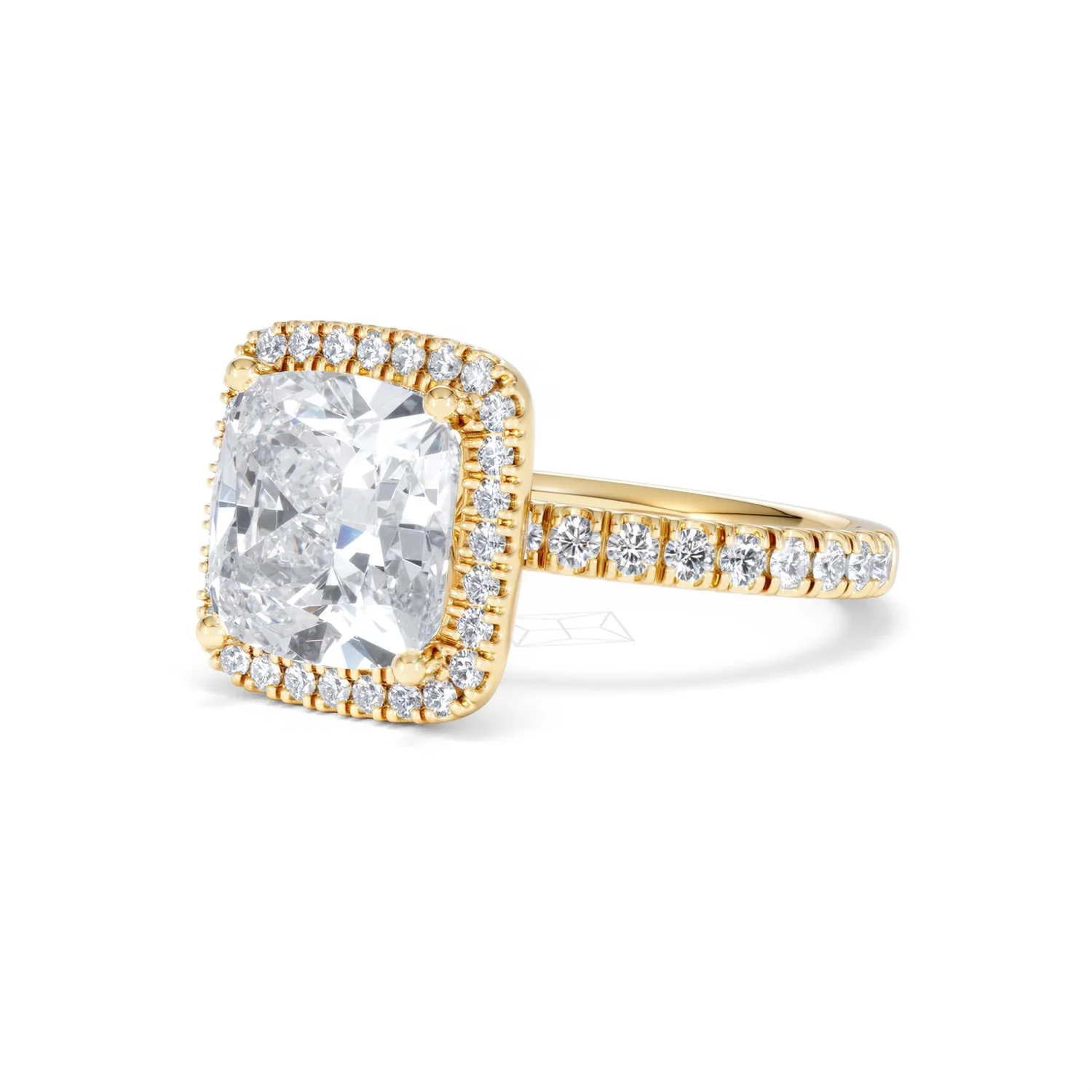 Beatrice 5.75ct Lab Diamond Cushion Cut Engagement Ring in 18K Yellow Gold G/VS1 - Image 81