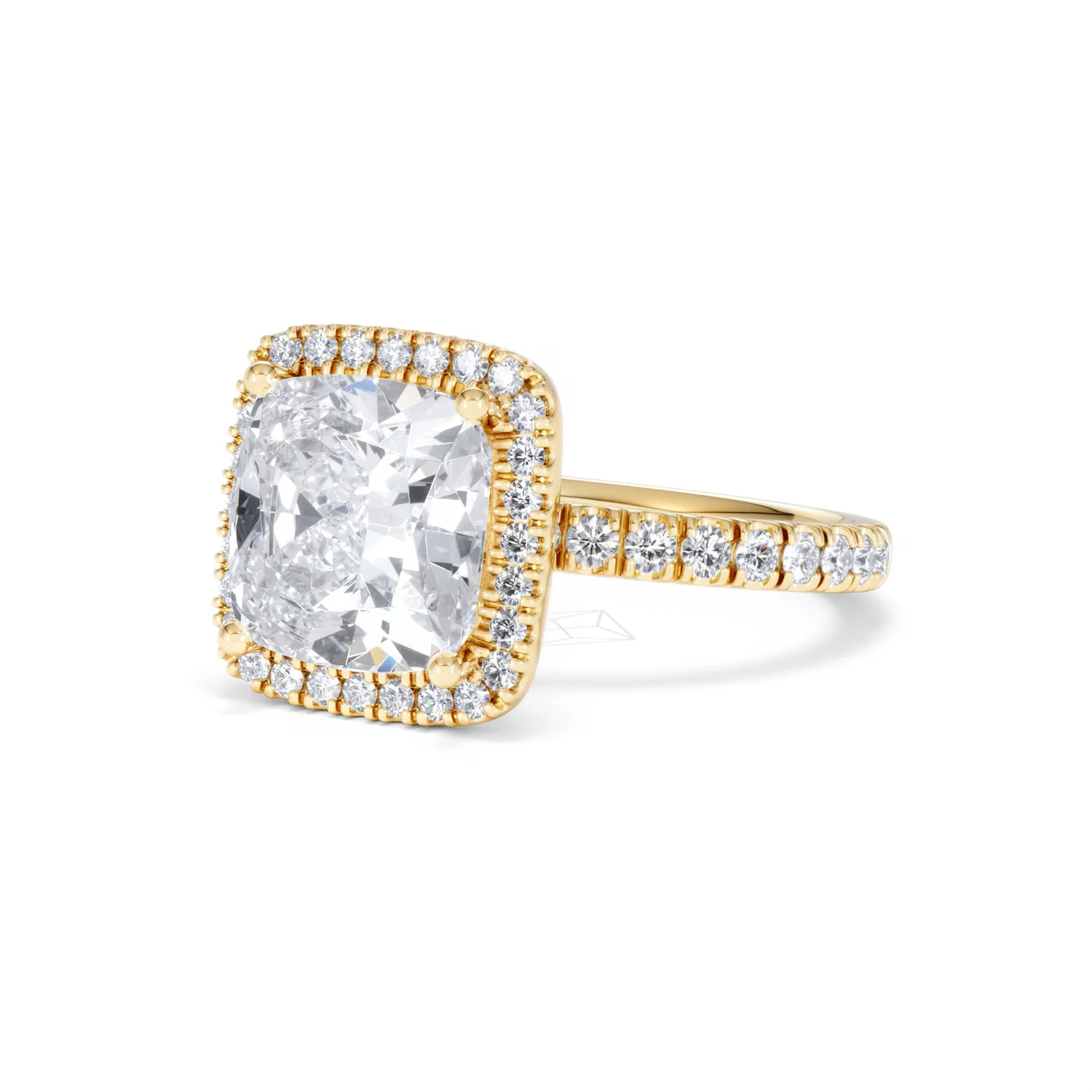 Beatrice 5.75ct Lab Diamond Cushion Cut Engagement Ring in 18K Yellow Gold G/VS1 - Image 82