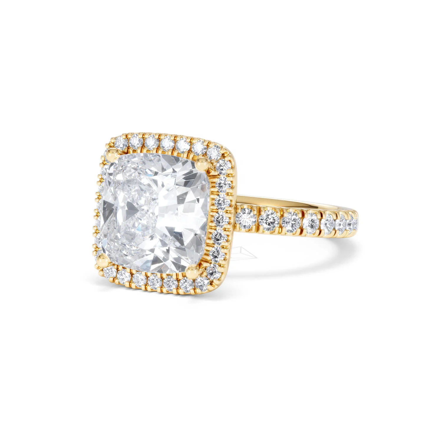 Beatrice 5.75ct Lab Diamond Cushion Cut Engagement Ring in 18K Yellow Gold G/VS1 - Image 83