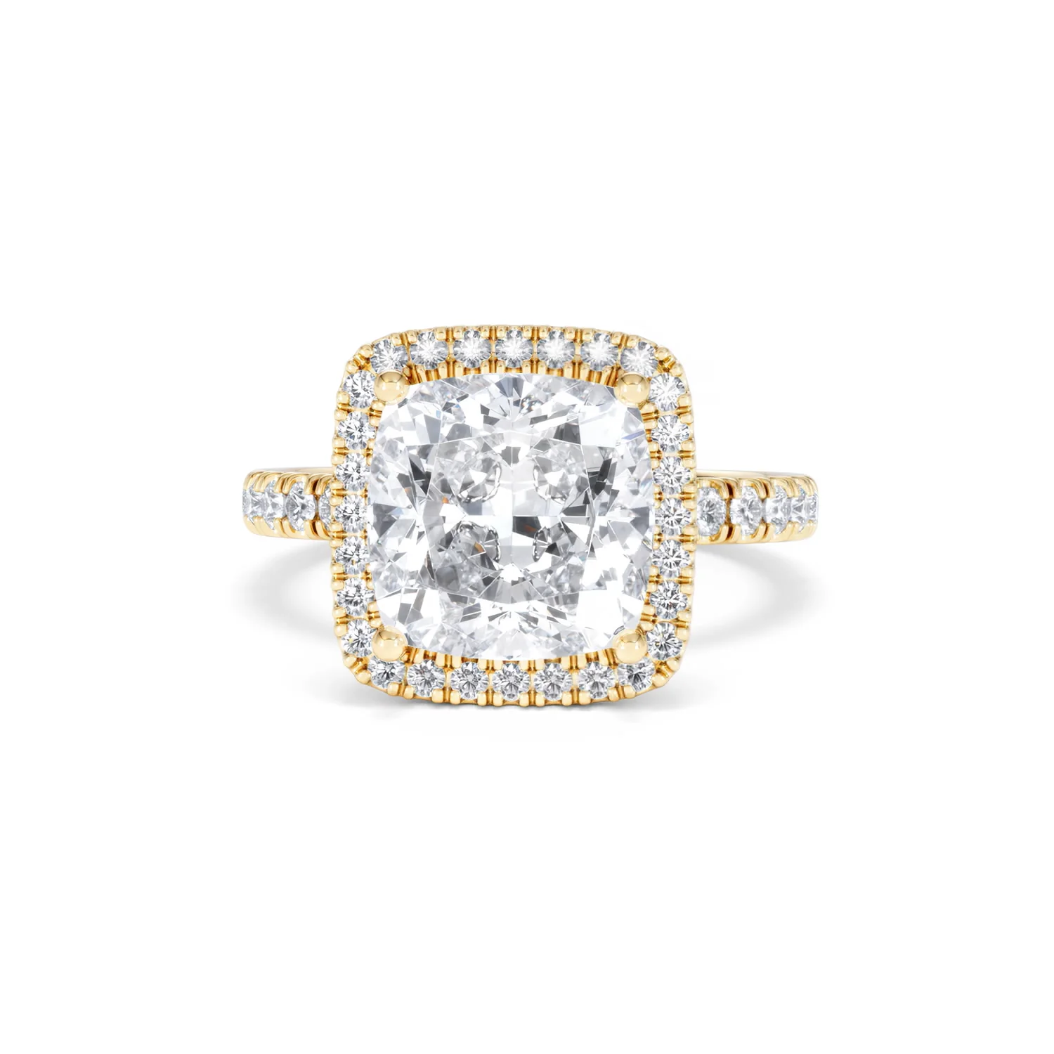 Beatrice 5.75ct Lab Diamond Cushion Cut Engagement Ring in 18K Yellow Gold G/VS1 - Image 88