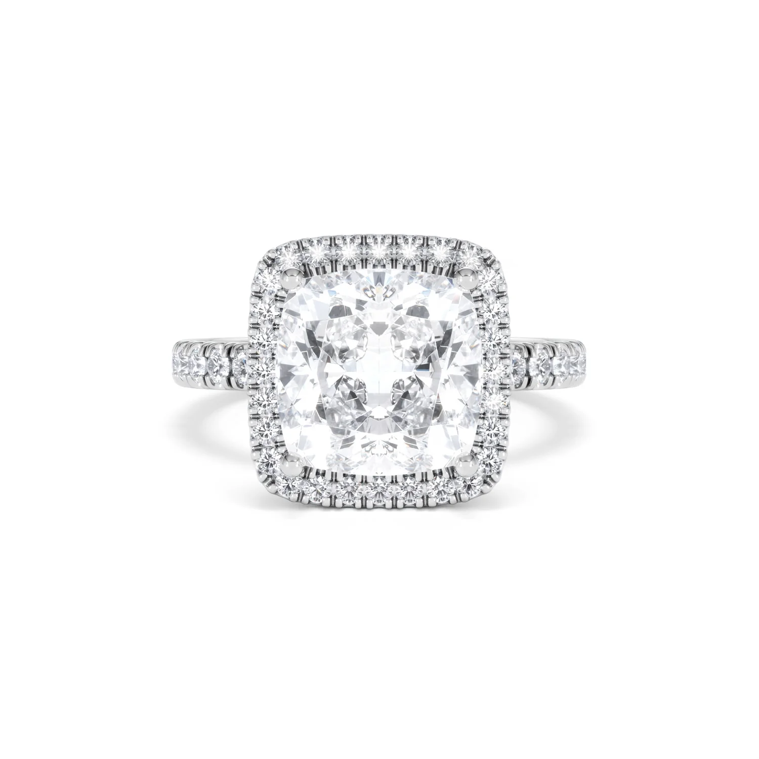 Beatrice 5.75ct Lab Diamond Cushion Cut Engagement Ring in Platinum G/VS1 - Image 10