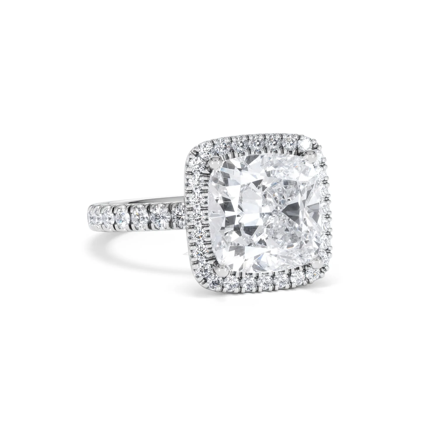 Beatrice 5.75ct Lab Diamond Cushion Cut Engagement Ring in Platinum G/VS1 - Image 14