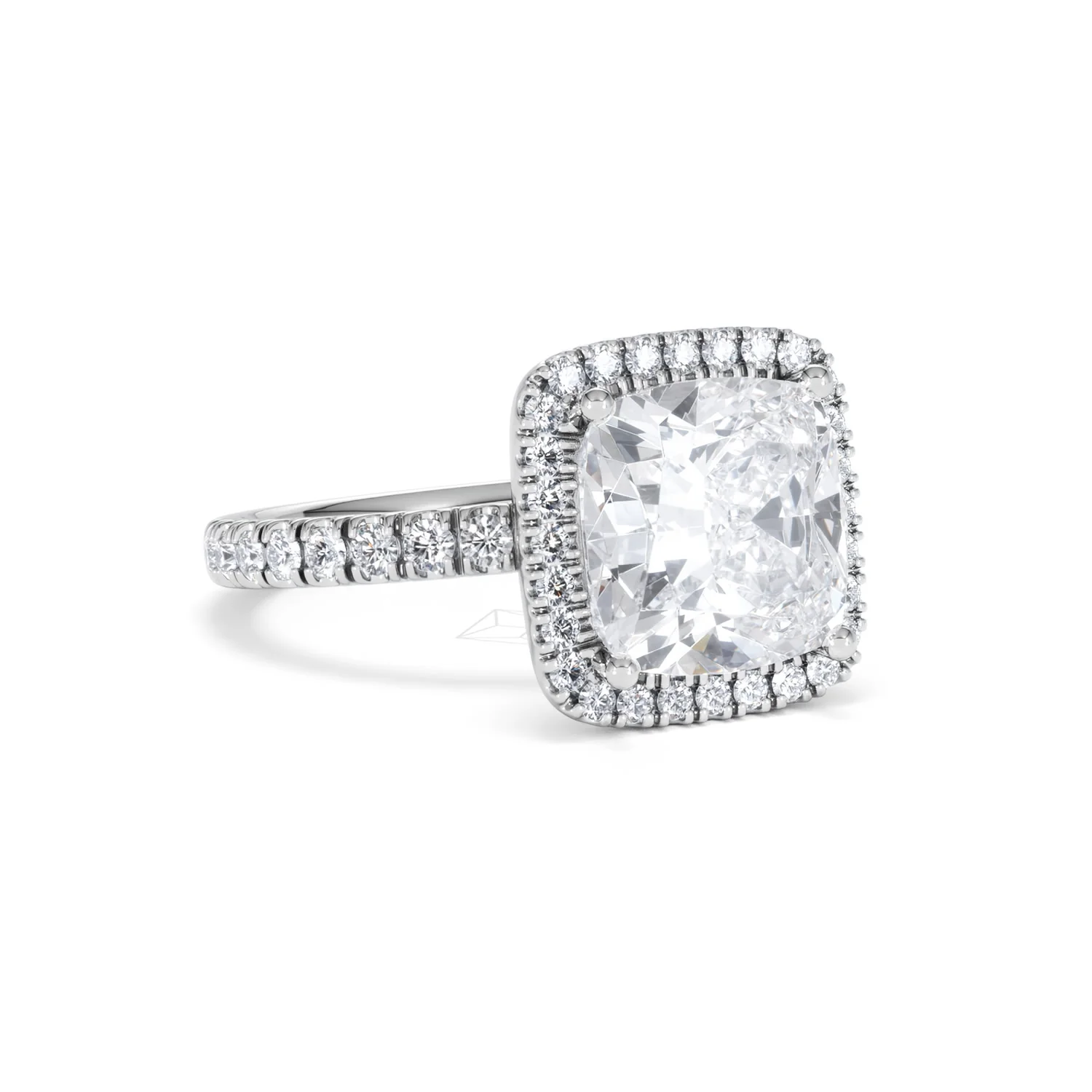 Beatrice 5.75ct Lab Diamond Cushion Cut Engagement Ring in Platinum G/VS1 - Image 16