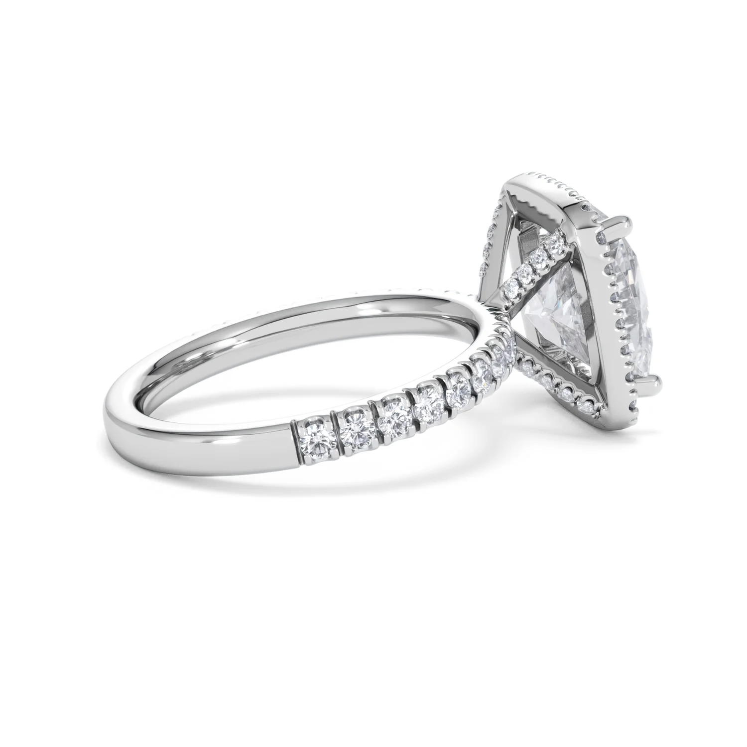 Beatrice 5.75ct Lab Diamond Cushion Cut Engagement Ring in Platinum G/VS1 - Image 34