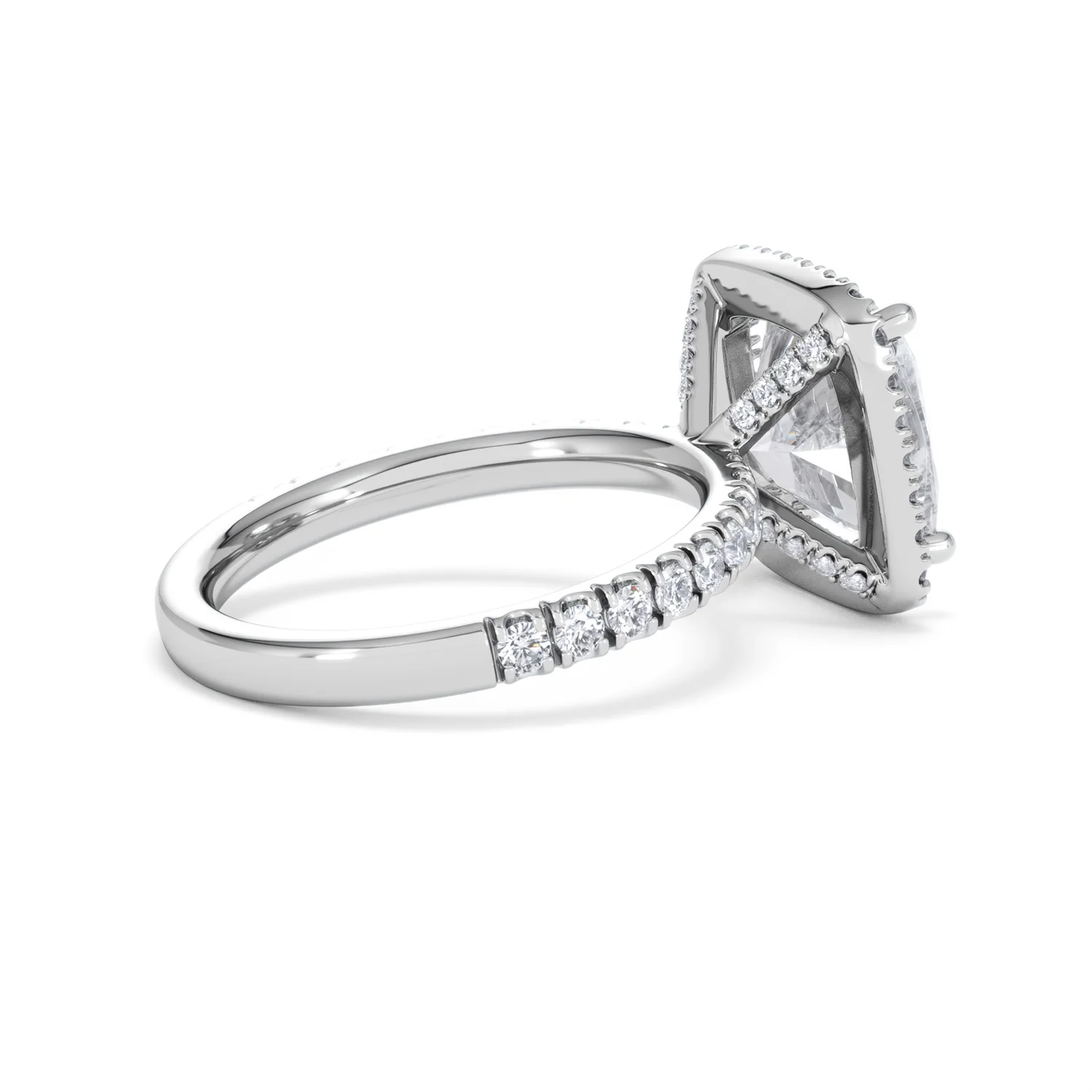 Beatrice 5.75ct Lab Diamond Cushion Cut Engagement Ring in Platinum G/VS1 - Image 36