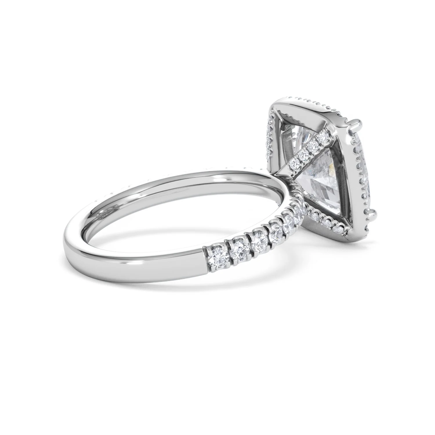 Beatrice 5.75ct Lab Diamond Cushion Cut Engagement Ring in Platinum G/VS1 - Image 37