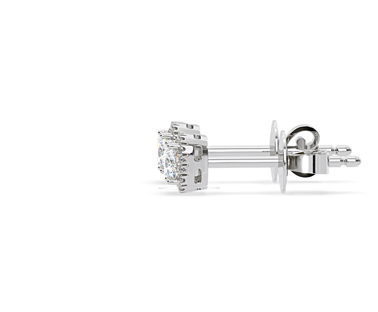 Beatrice Cushion Cut Lab Diamond Halo Earrings 1.30ct in 18K White Gold F/VS1 - Image 26