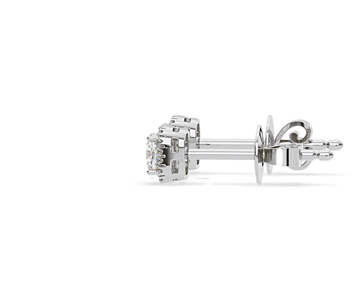 Beatrice Cushion Cut Lab Diamond Halo Earrings 1.30ct in 18K White Gold F/VS1 - Image 28