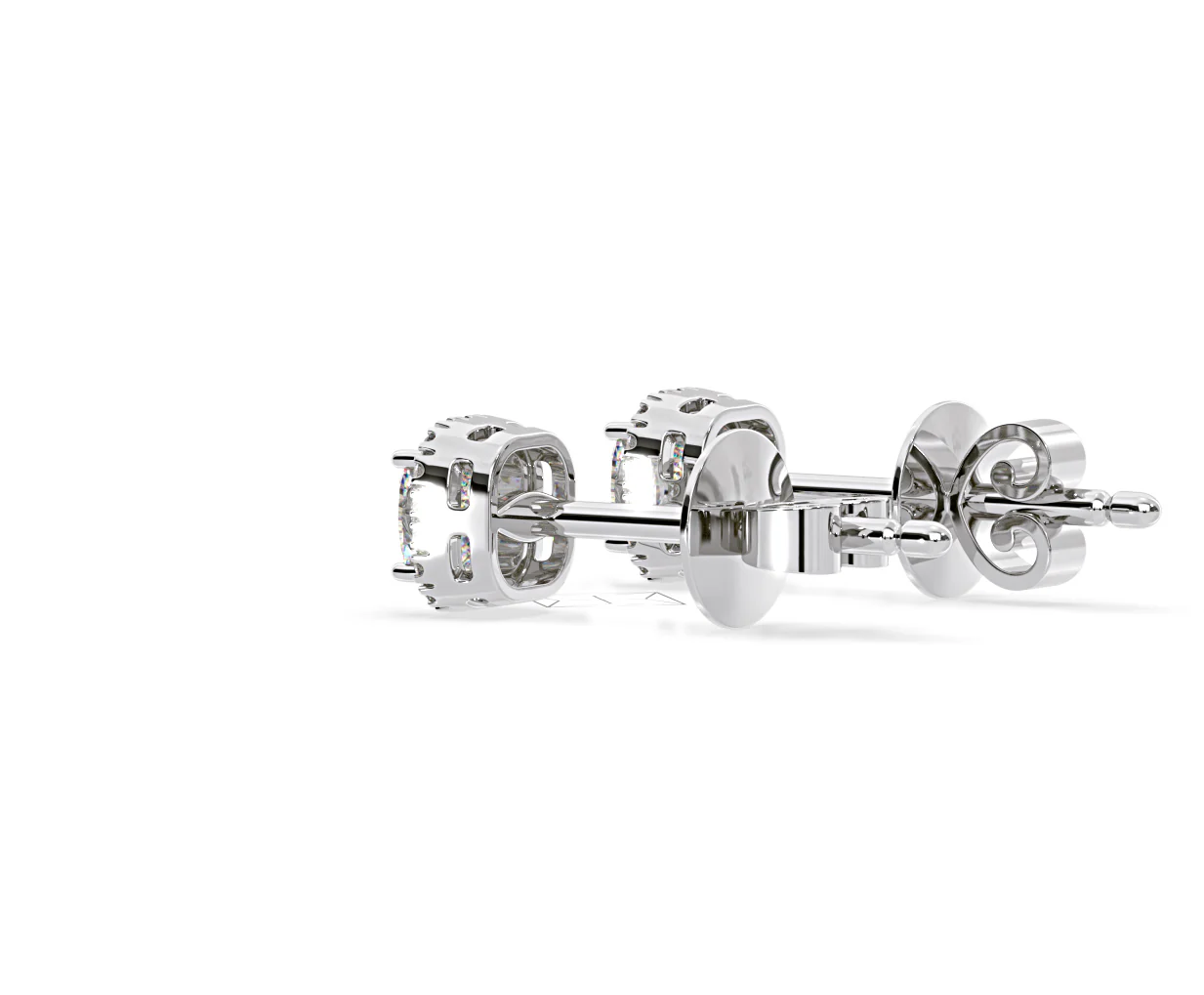 Beatrice Cushion Cut Lab Diamond Halo Earrings 1.30ct in 18K White Gold F/VS1 - Image 34