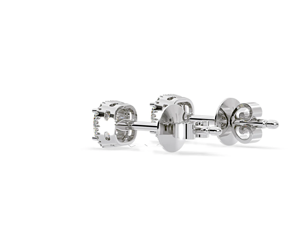 Beatrice Cushion Cut Lab Diamond Halo Earrings 1.30ct in 18K White Gold F/VS1 - Image 35