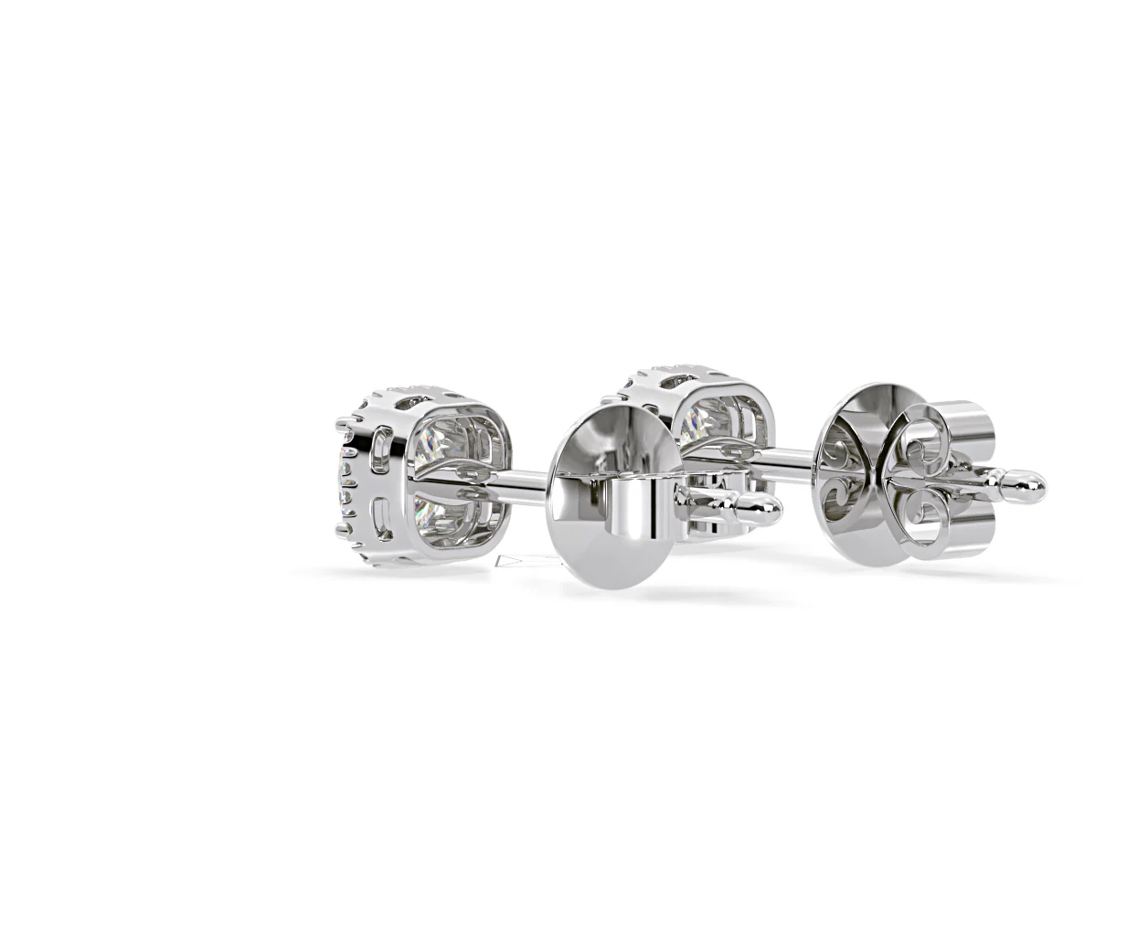 Beatrice Cushion Cut Lab Diamond Halo Earrings 1.30ct in 18K White Gold F/VS1 - Image 37